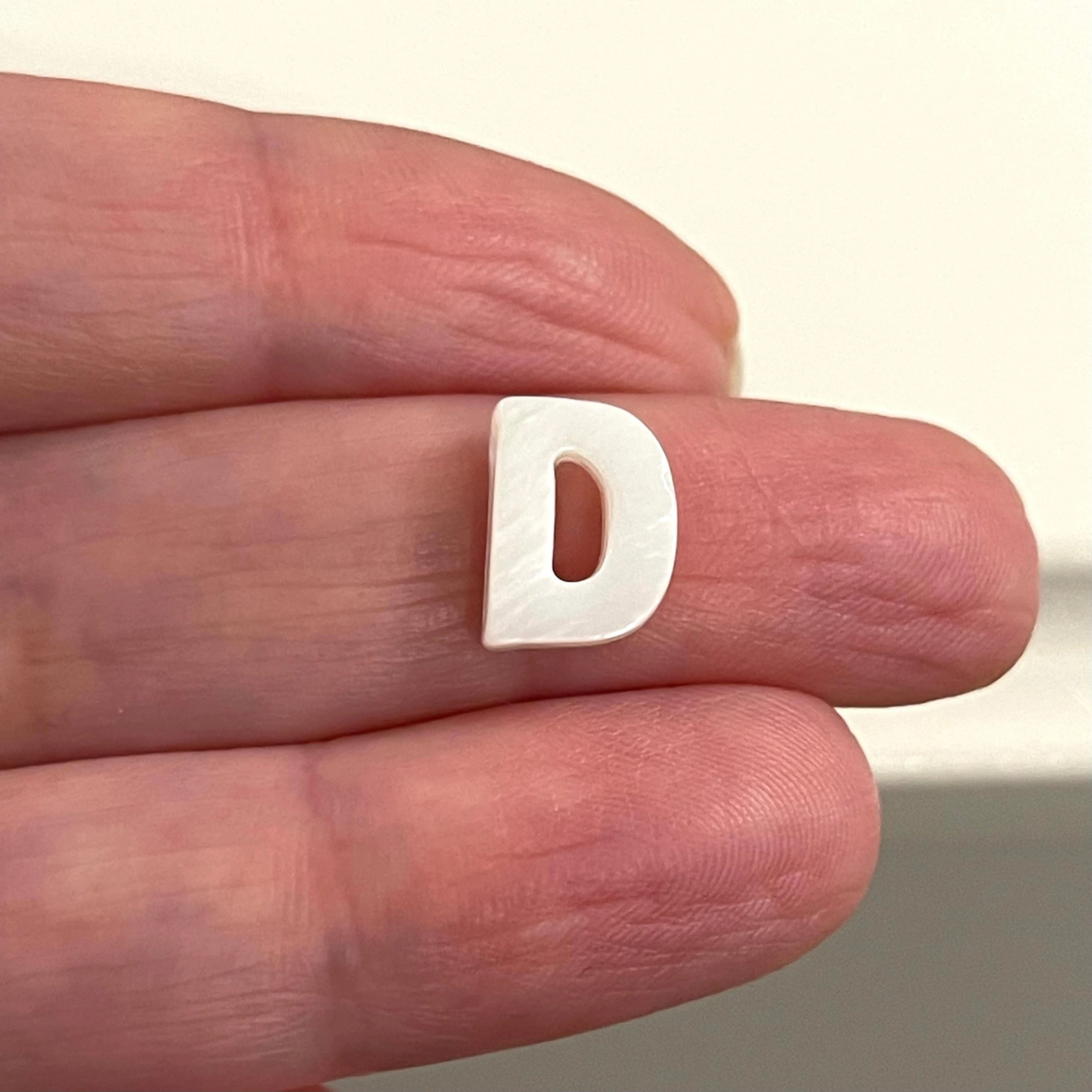 Natural Mother Of Pearl Double-Sided Initial Charms - Image 5