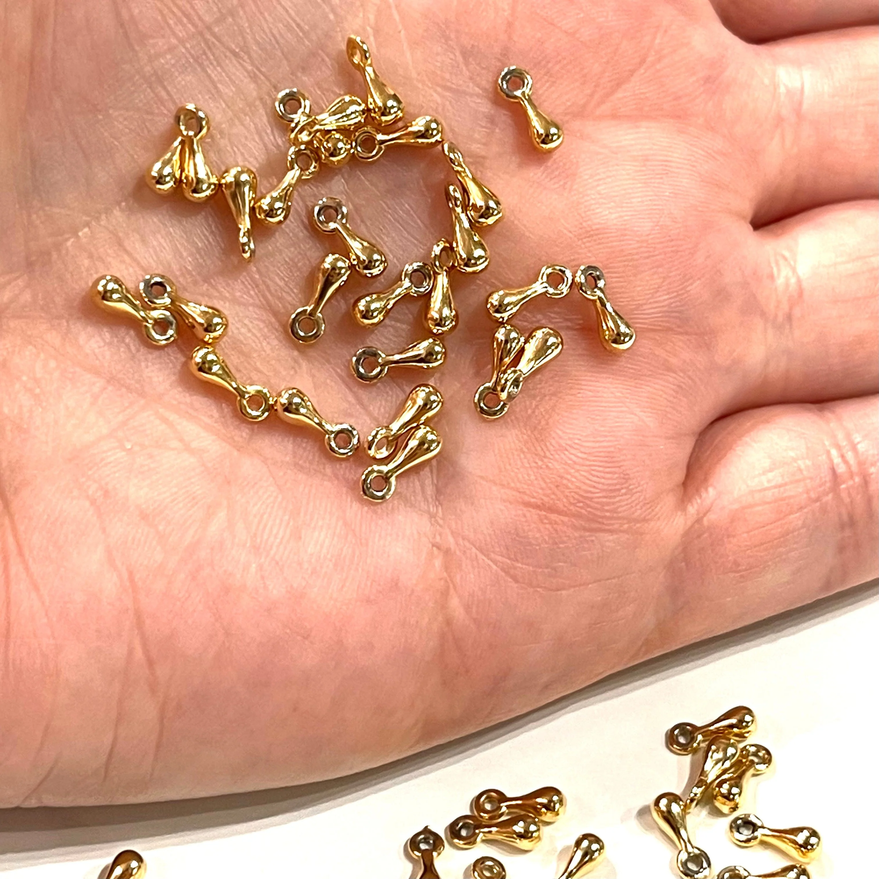 NEW! 24Kt Gold Plated 8mm Drop Charms, 250 pcs in a pack - Image 2