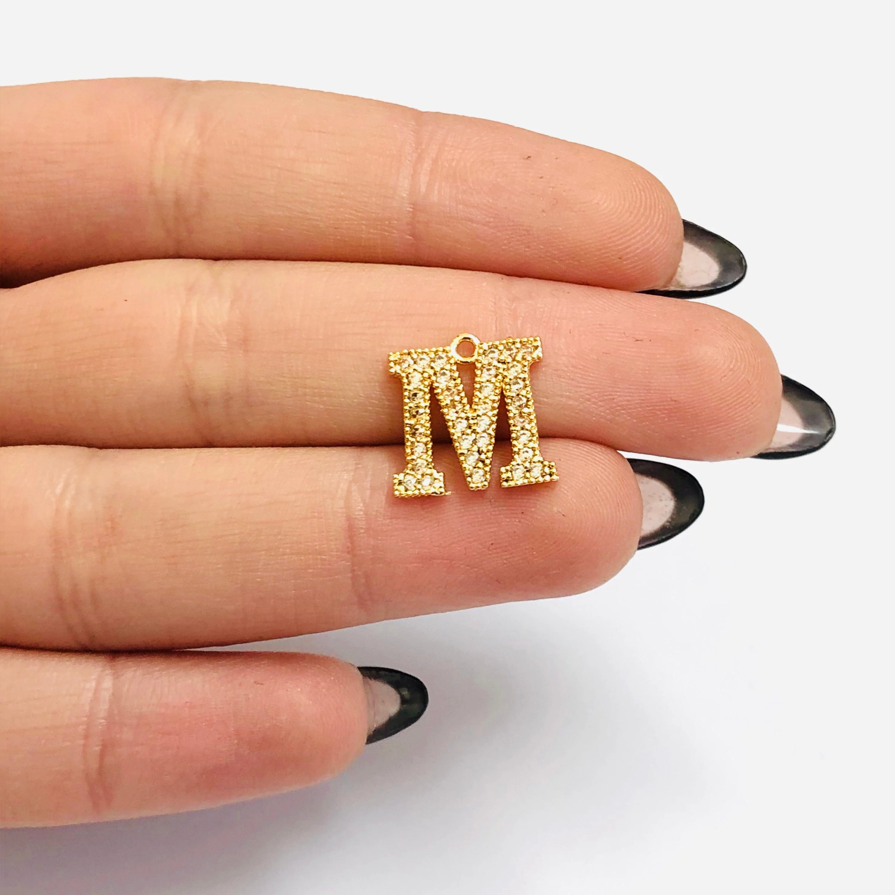 NEW!!! 24Kt Gold Plated Brass Micro Pave Initial Charms - Image 10