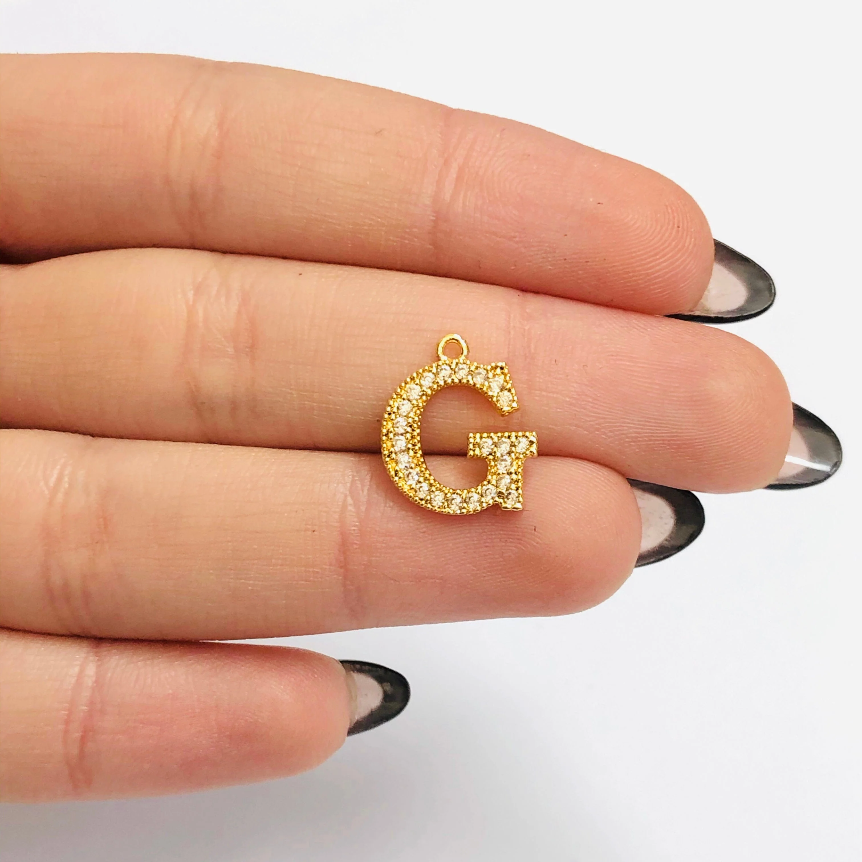 NEW!!! 24Kt Gold Plated Brass Micro Pave Initial Charms - Image 15