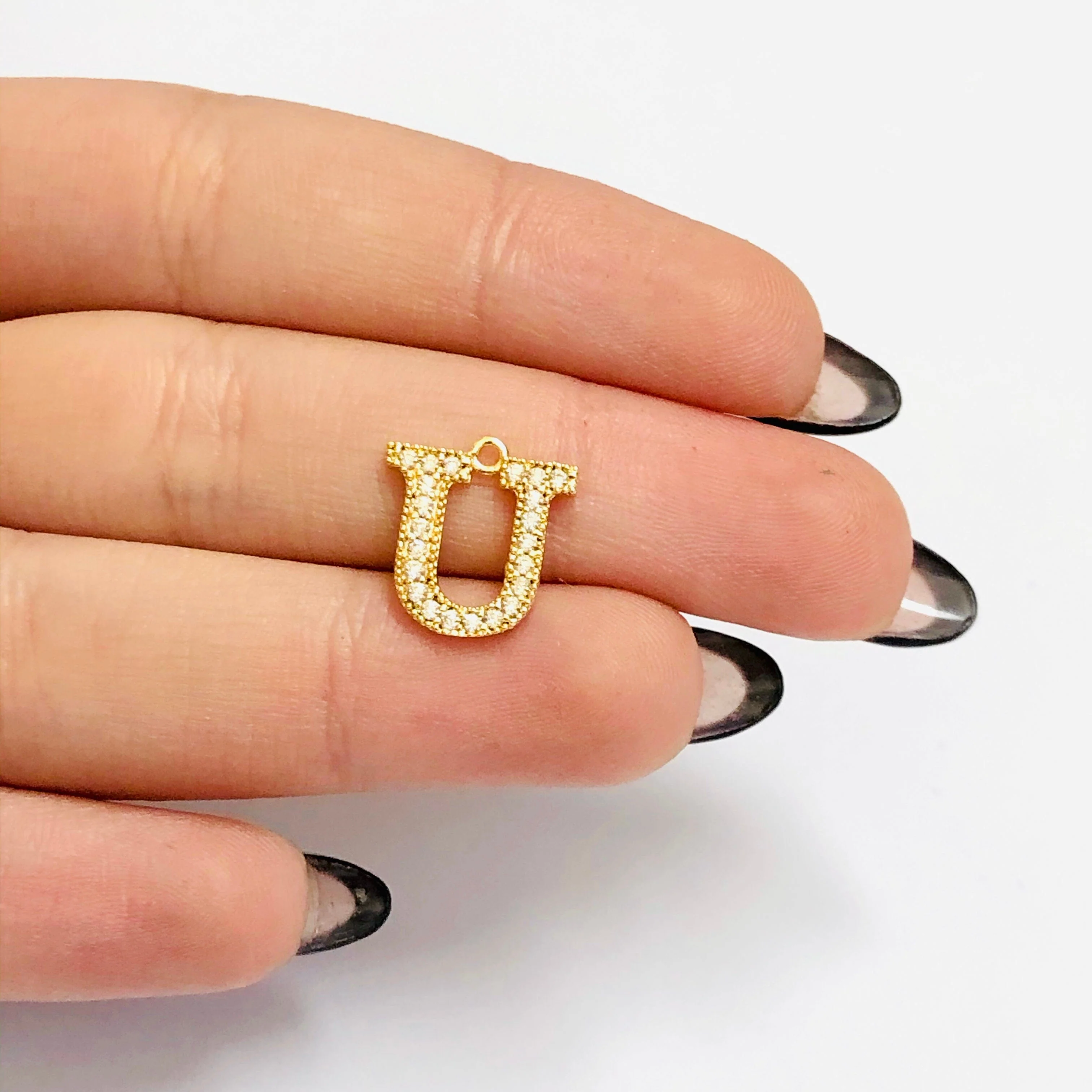 NEW!!! 24Kt Gold Plated Brass Micro Pave Initial Charms - Image 17