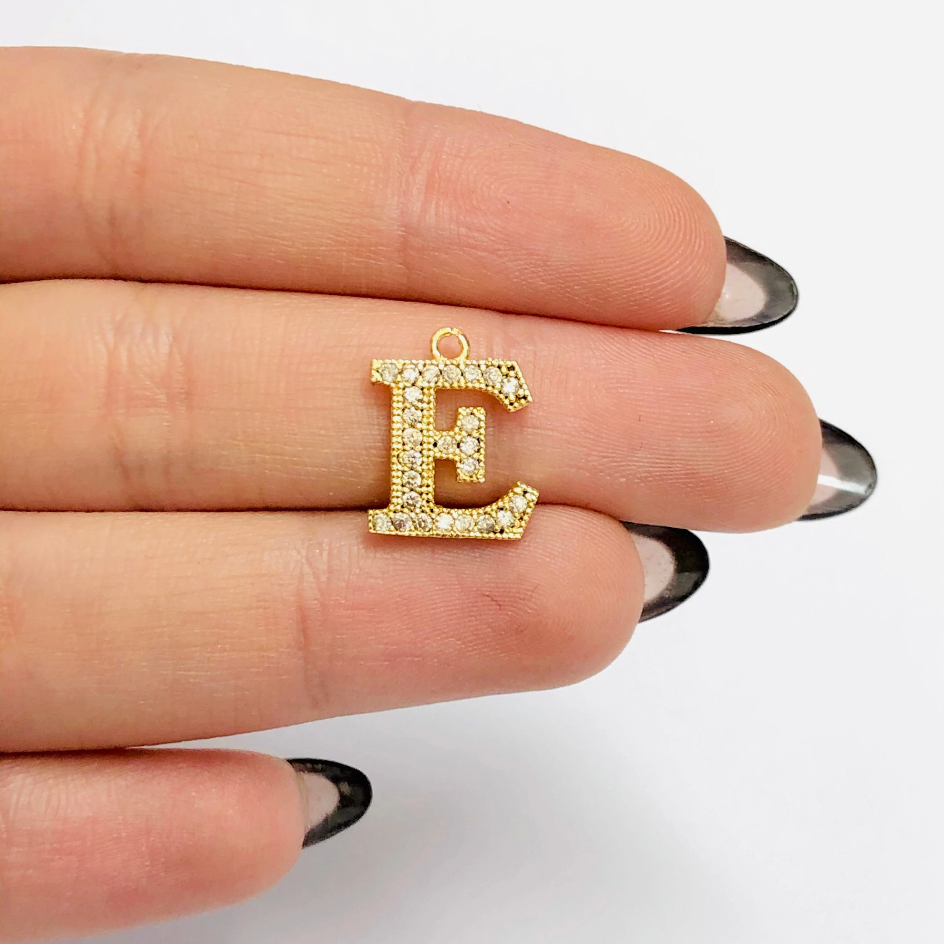 NEW!!! 24Kt Gold Plated Brass Micro Pave Initial Charms - Image 22