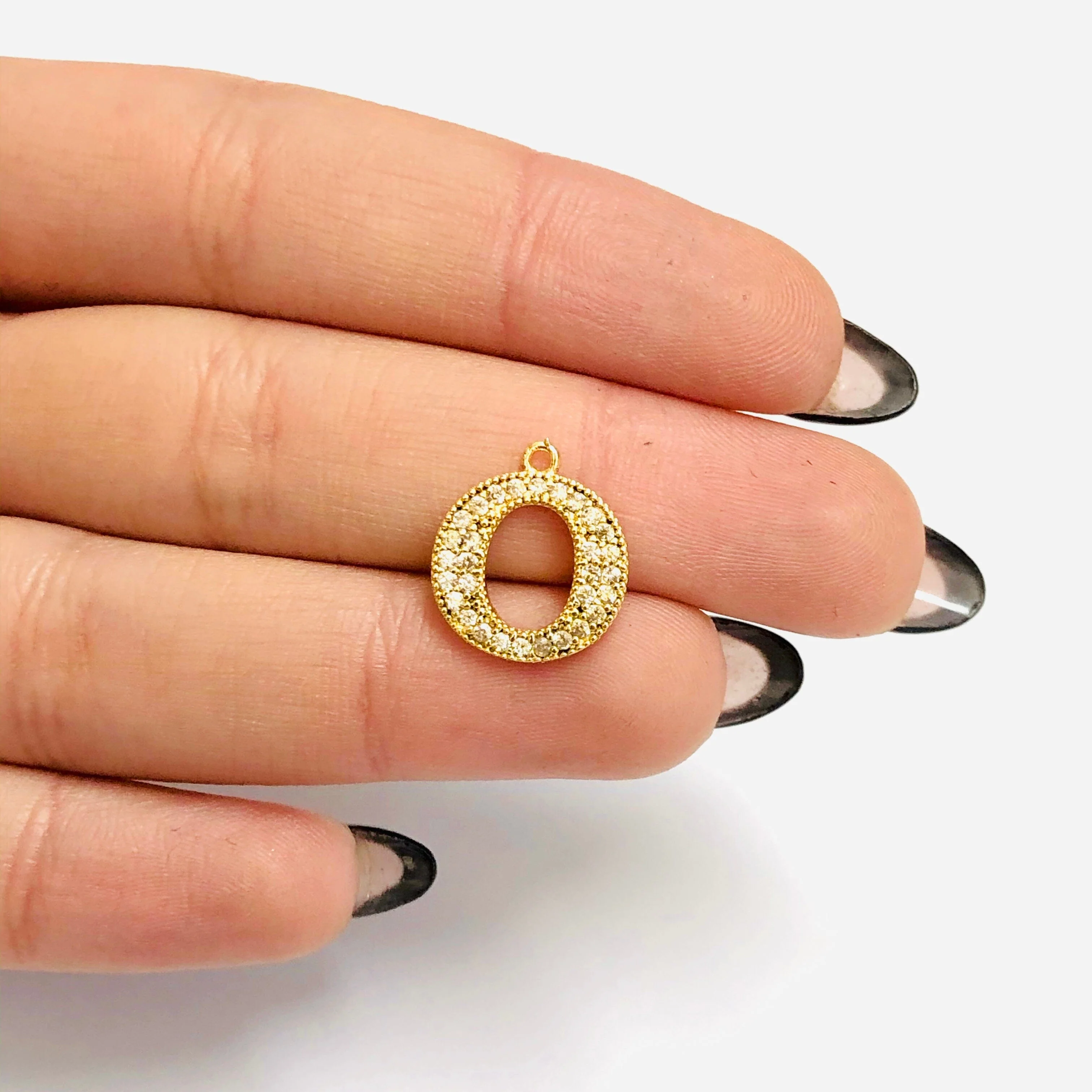 NEW!!! 24Kt Gold Plated Brass Micro Pave Initial Charms - Image 23
