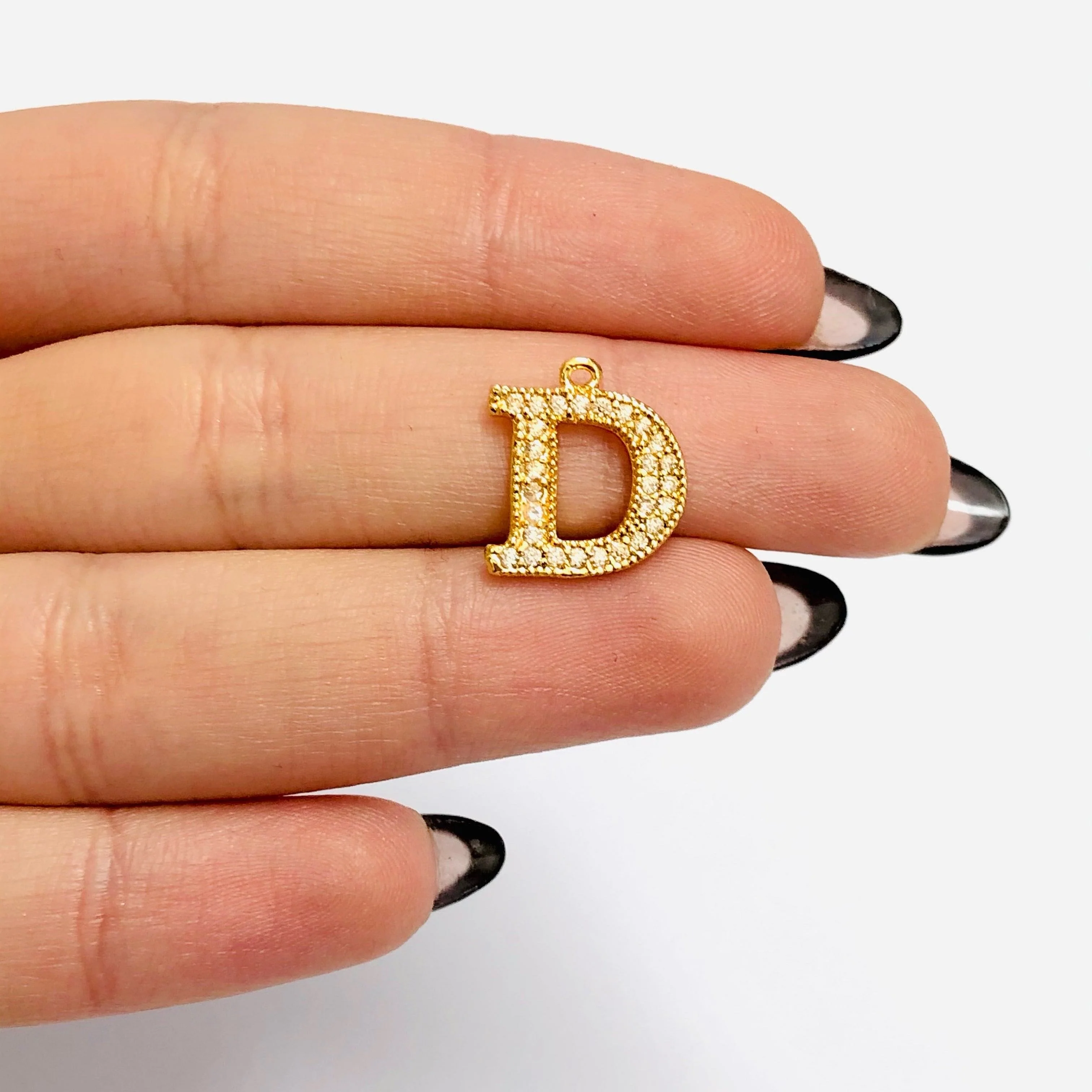 NEW!!! 24Kt Gold Plated Brass Micro Pave Initial Charms - Image 25