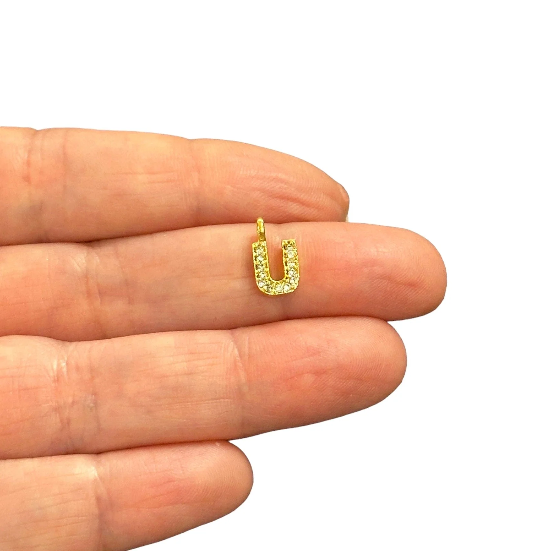 NEW!! 24Kt Gold Plated Brass Micro Pave Initial Charms - Image 19