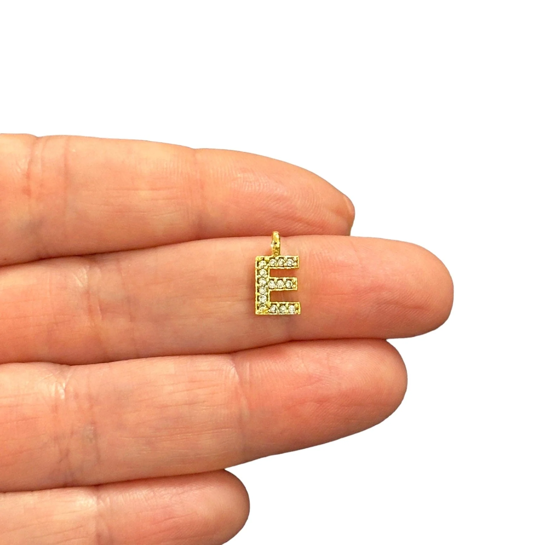 NEW!! 24Kt Gold Plated Brass Micro Pave Initial Charms - Image 5