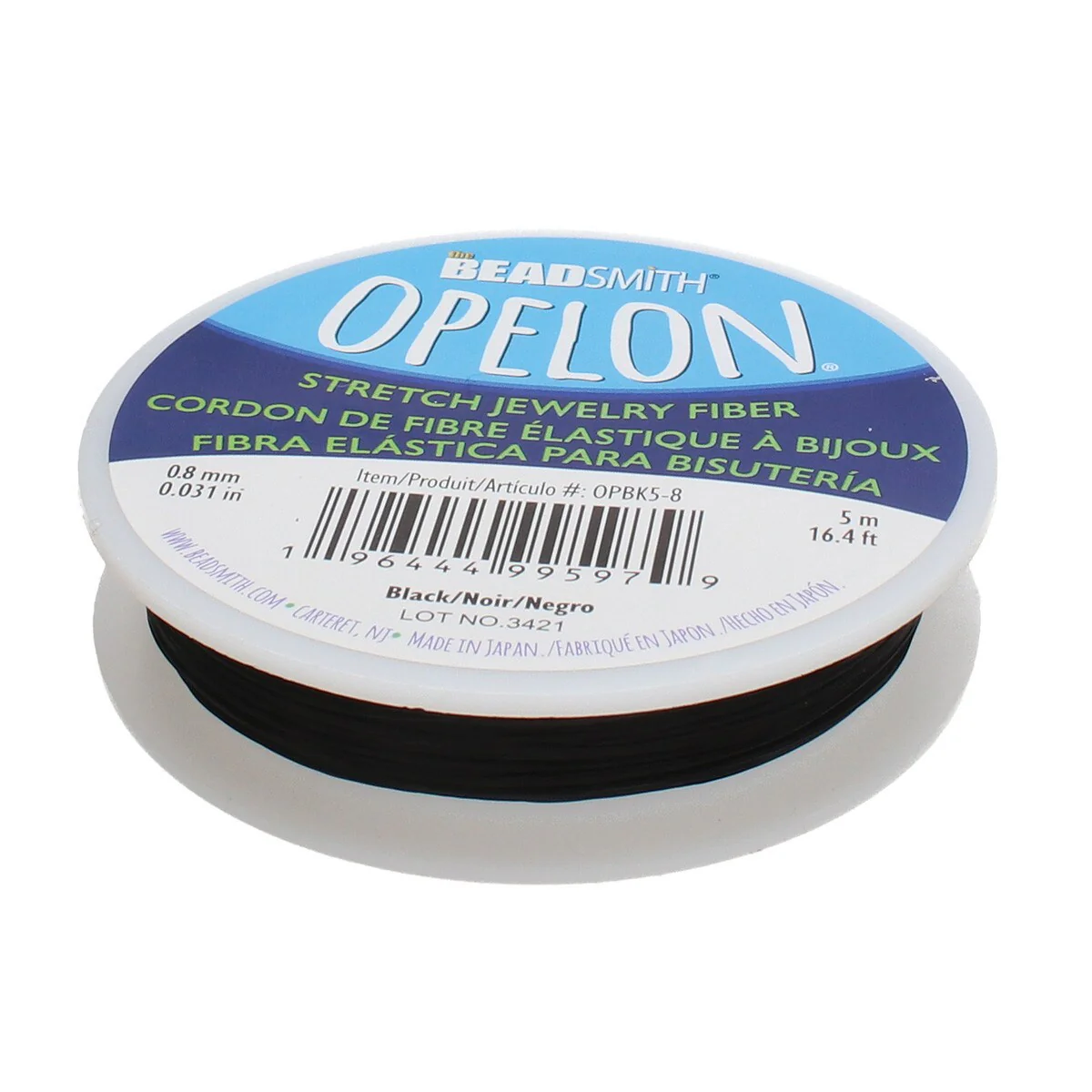 NEW!Best Stretch Cord for Bead Bracelets - Opelon 0.8mm Black-5M - Image 2