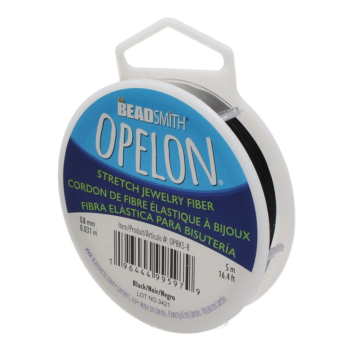 NEW!Best Stretch Cord for Bead Bracelets - Opelon 0.8mm Black-5M - Image 3