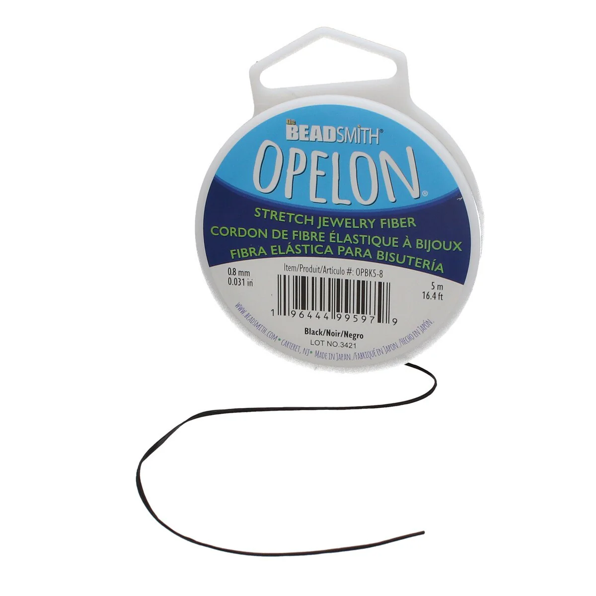 NEW!Best Stretch Cord for Bead Bracelets - Opelon 0.8mm Black-5M - Image 4