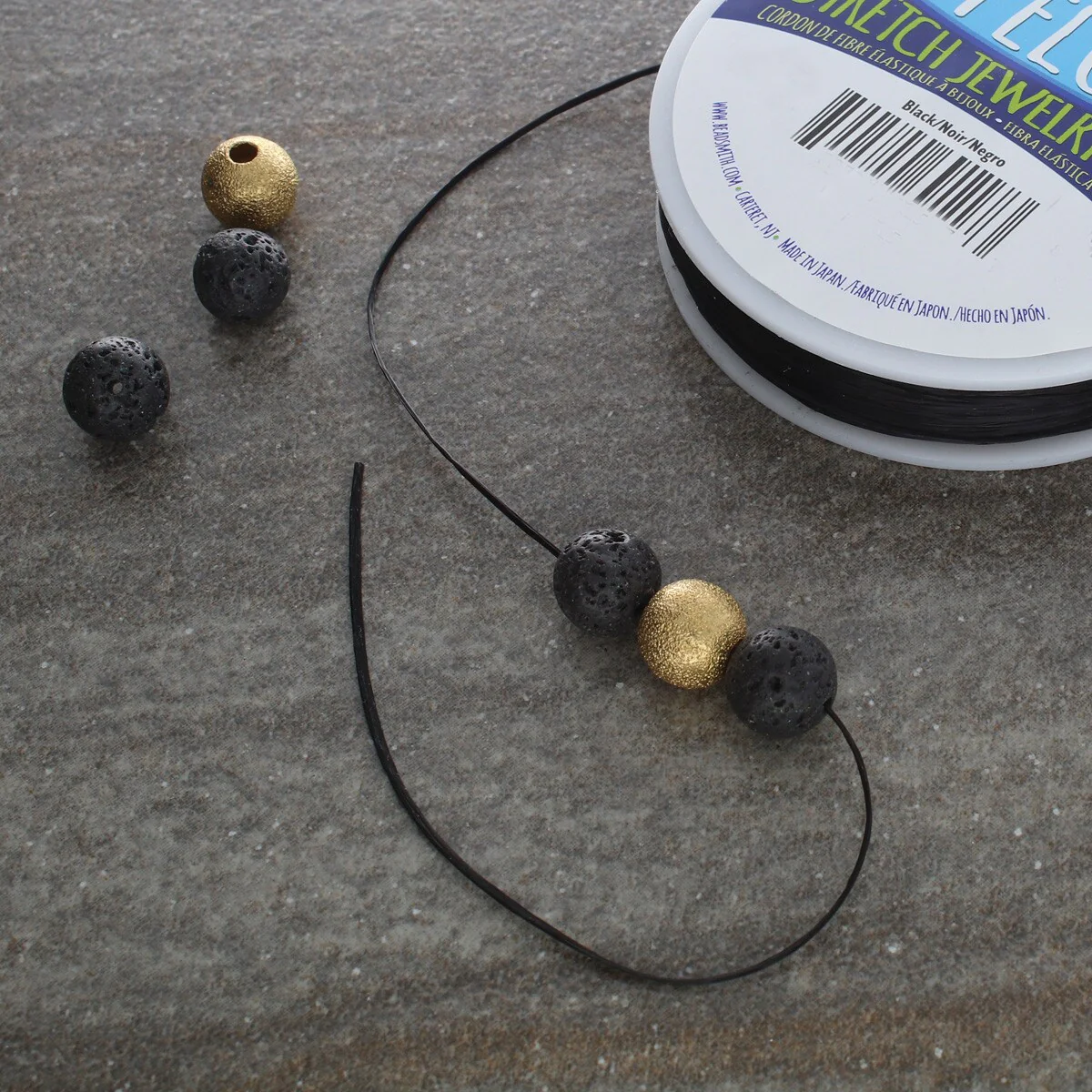 NEW!Best Stretch Cord for Bead Bracelets - Opelon 1.2mm Black-5M - Image 4