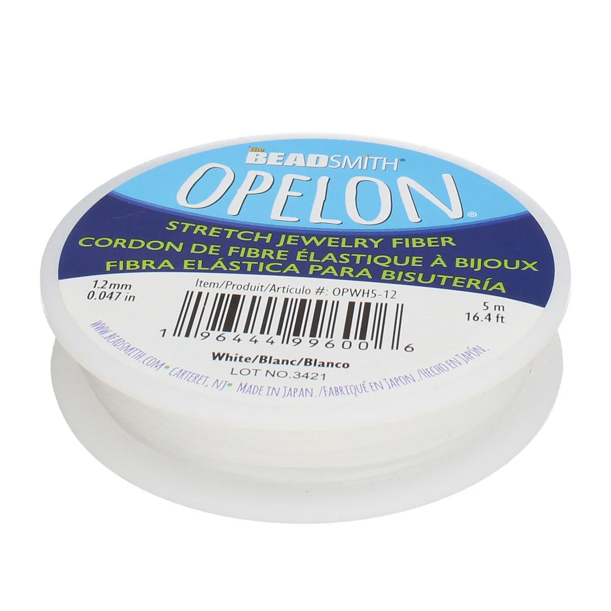 NEW! Best Stretch Cord for Bead Bracelets - Opelon 1.2mm White-5M - Image 2