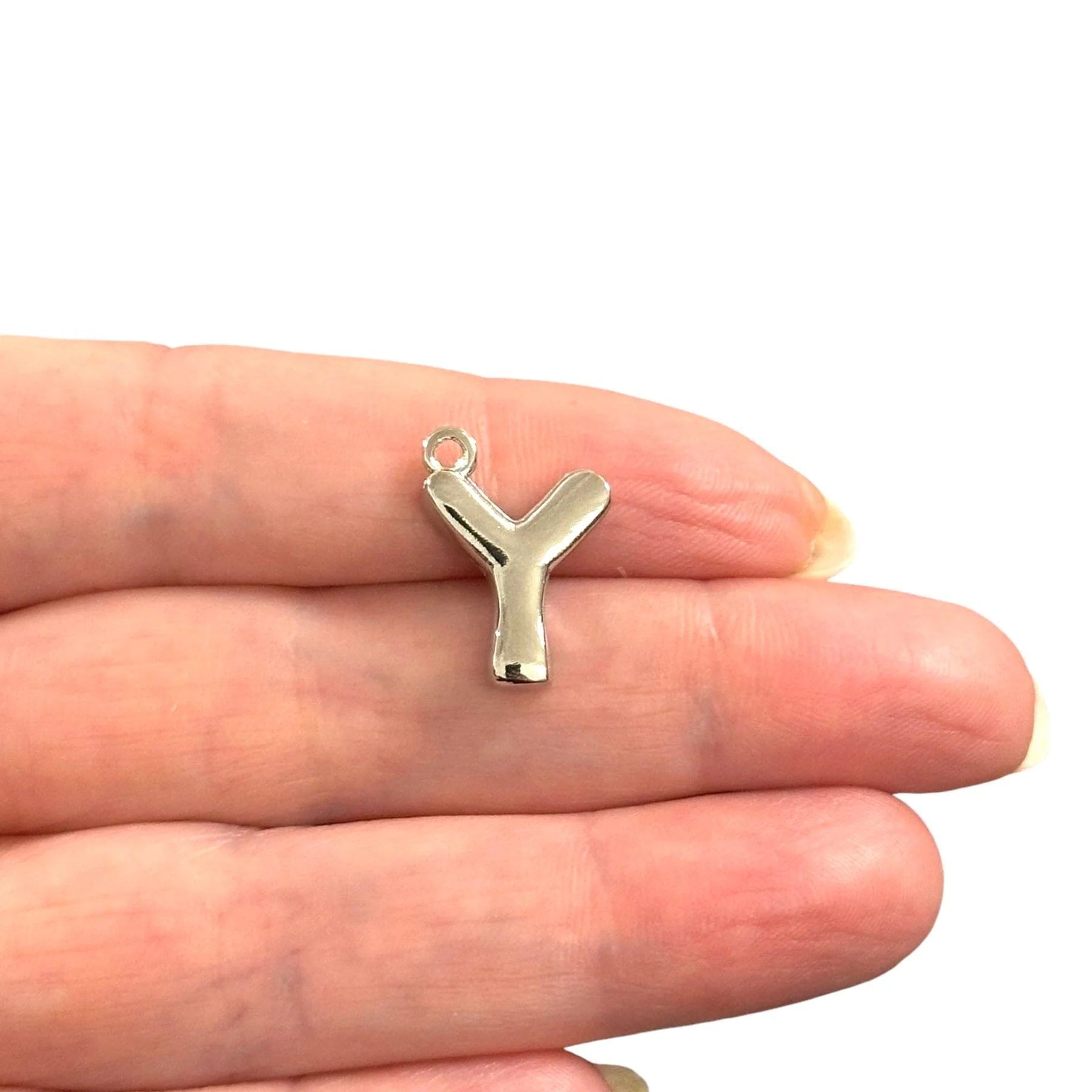 Rhodium Plated Balloon Letter Charm - Image 22