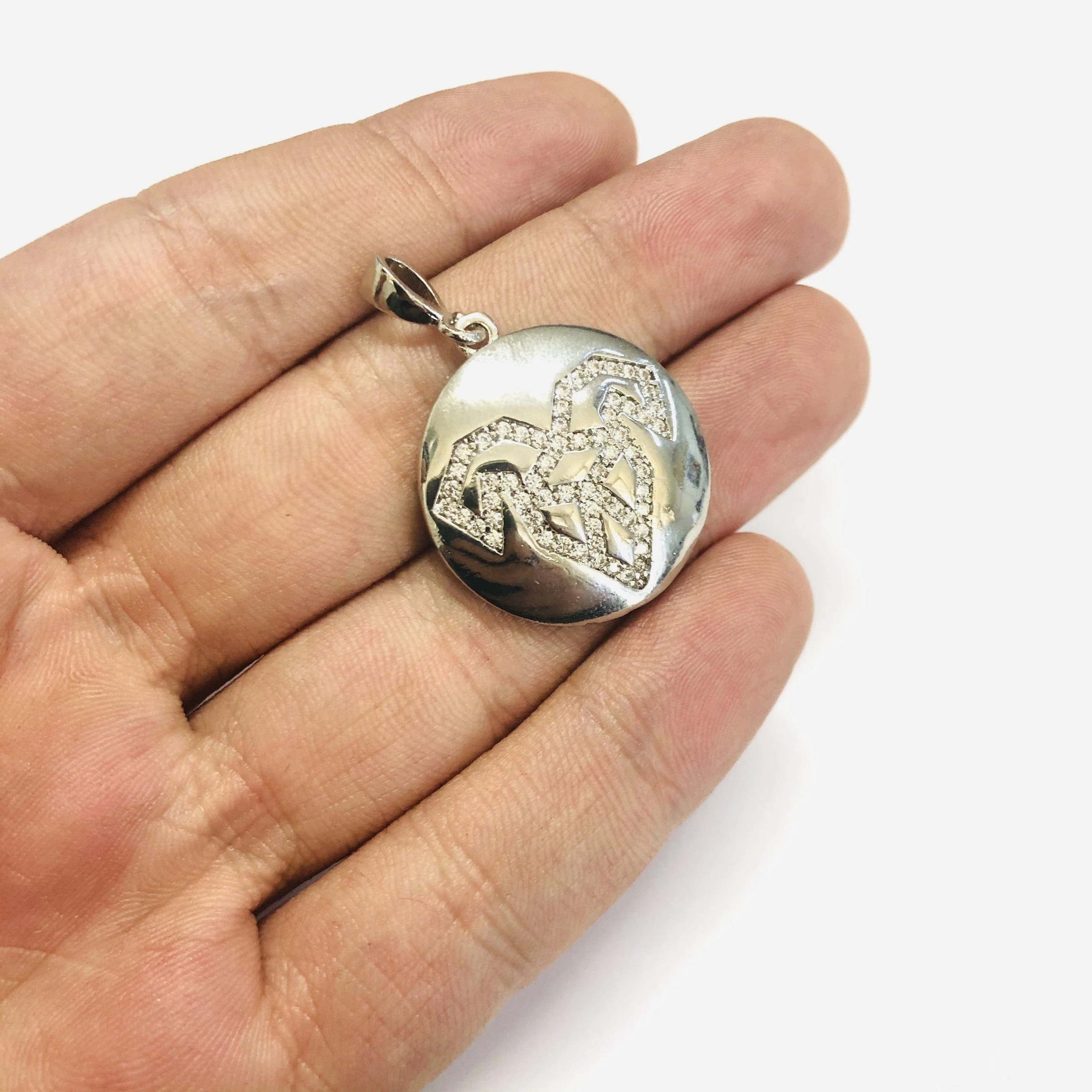 Rhodium Plated Brass Zodiac Horoscope Sign, Constellation Medallion Pendant, Celestial Astrology Charm for Necklace Jewelry Making - Image 7