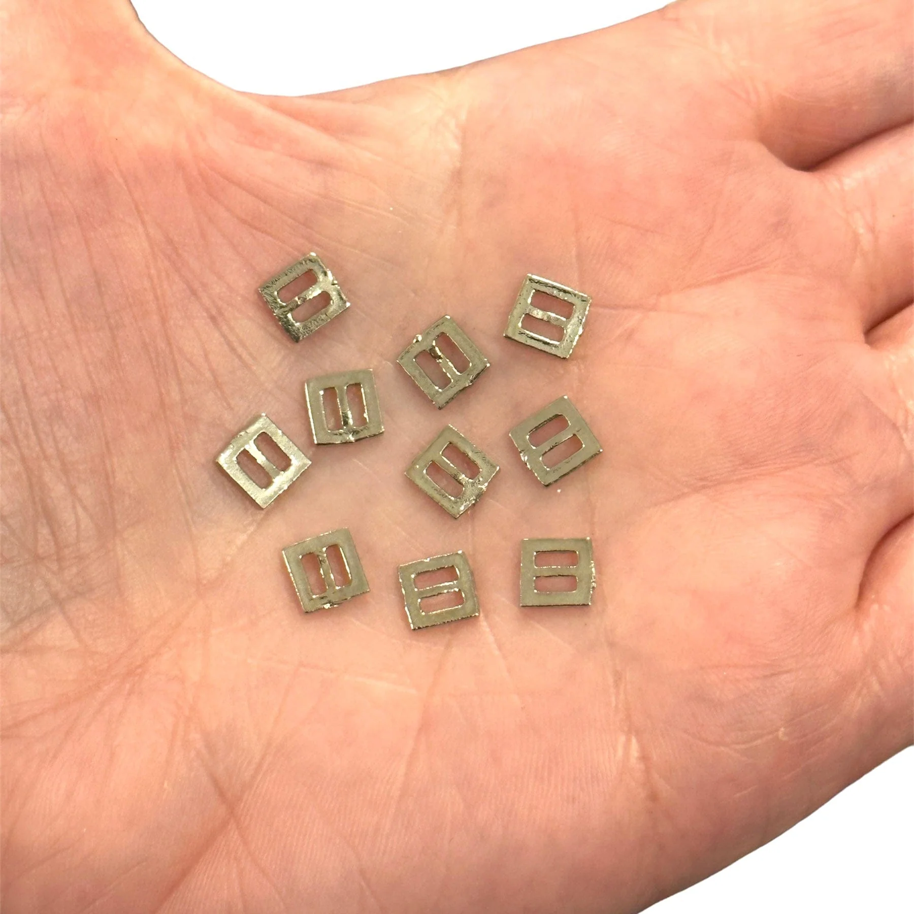 Rhodium Plated Square Spacer Charms, 10 pcs in a pack