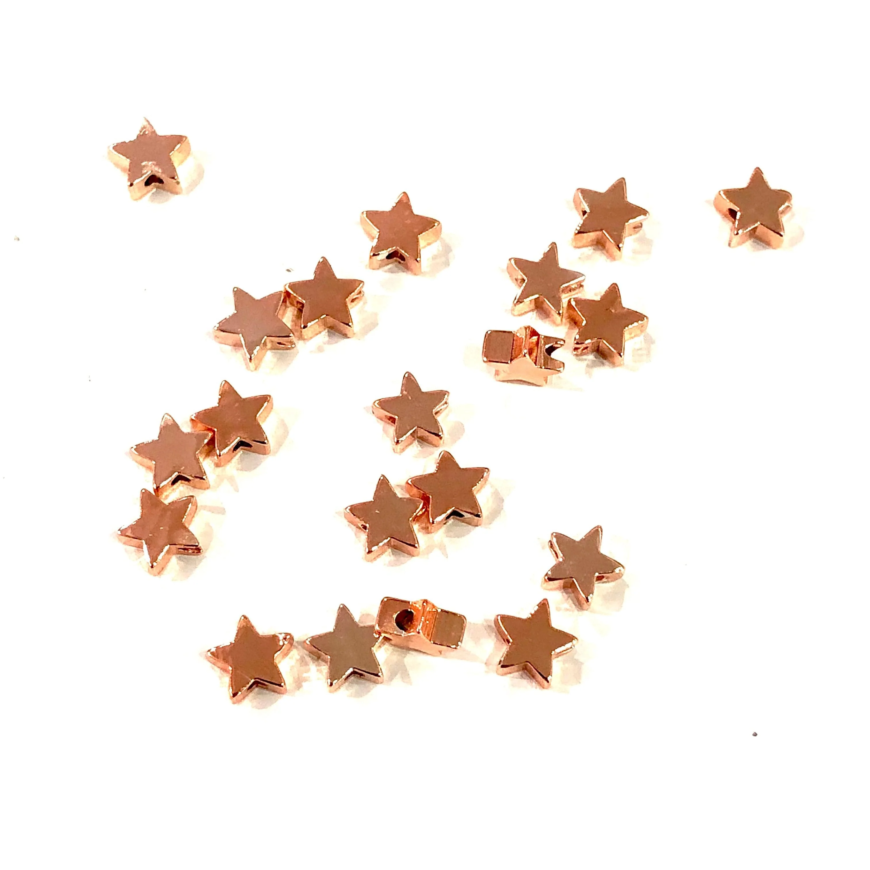 Rose Gold Plated Star Spacer Charms, 5mm Rose Gold Star Charms, 20 pcs in a pack