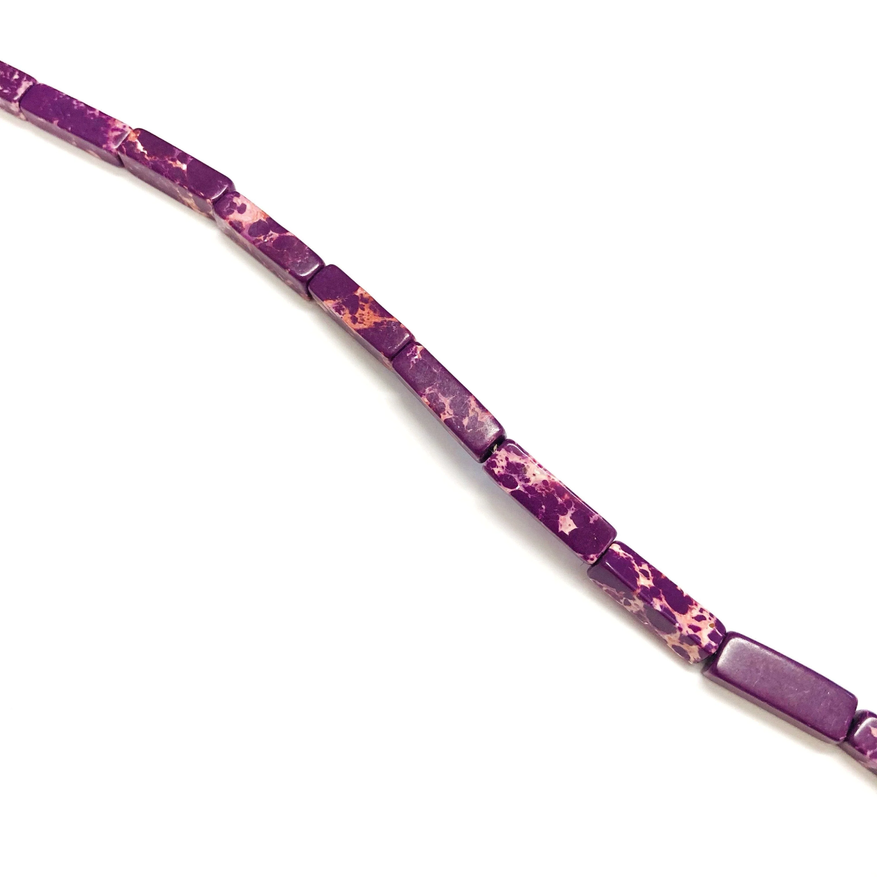 Sea Sediment Jasper Cuboid Tube Beads, 14x4mm Cuboid Shape,28 Beads - Image 2