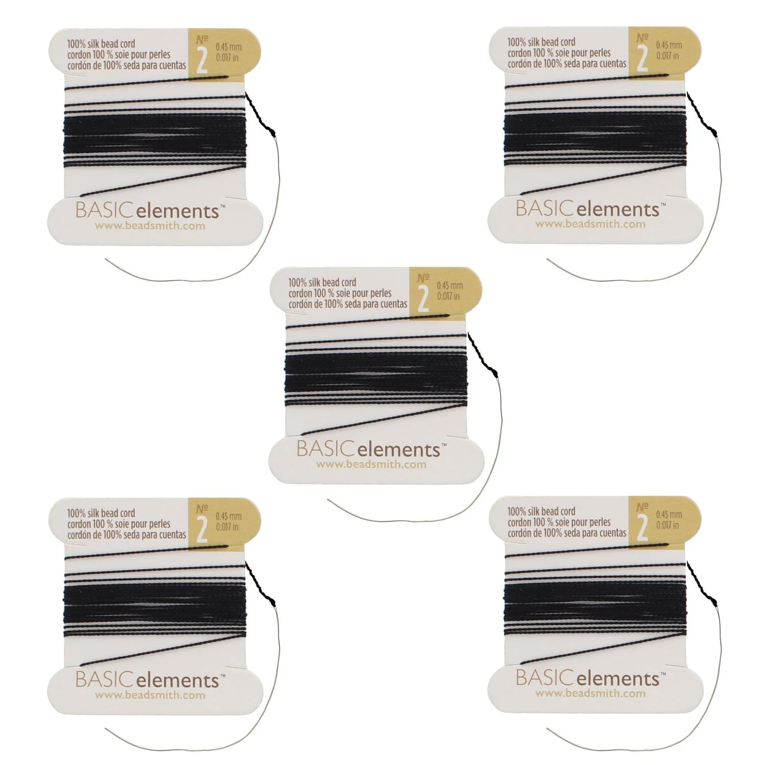 Silk Thread, 100% Silk Bead Cord With Needle, 2 MeterX0.45mm/0.017 in-CHSBK02 - Image 2