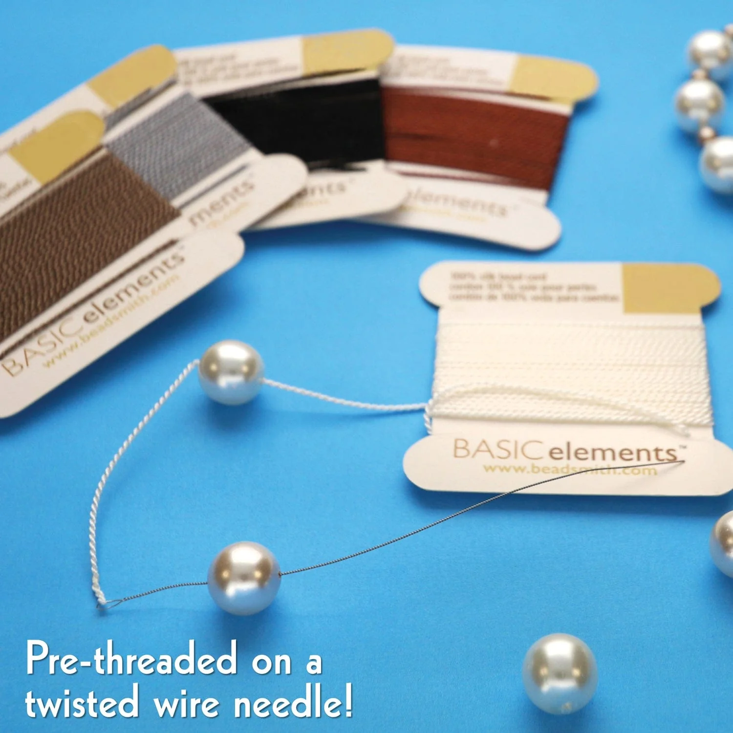 Silk Thread, 100% Silk Bead Cord With Needle, 2 MeterX0.45mm/0.017 in-CHSBK02 - Image 4