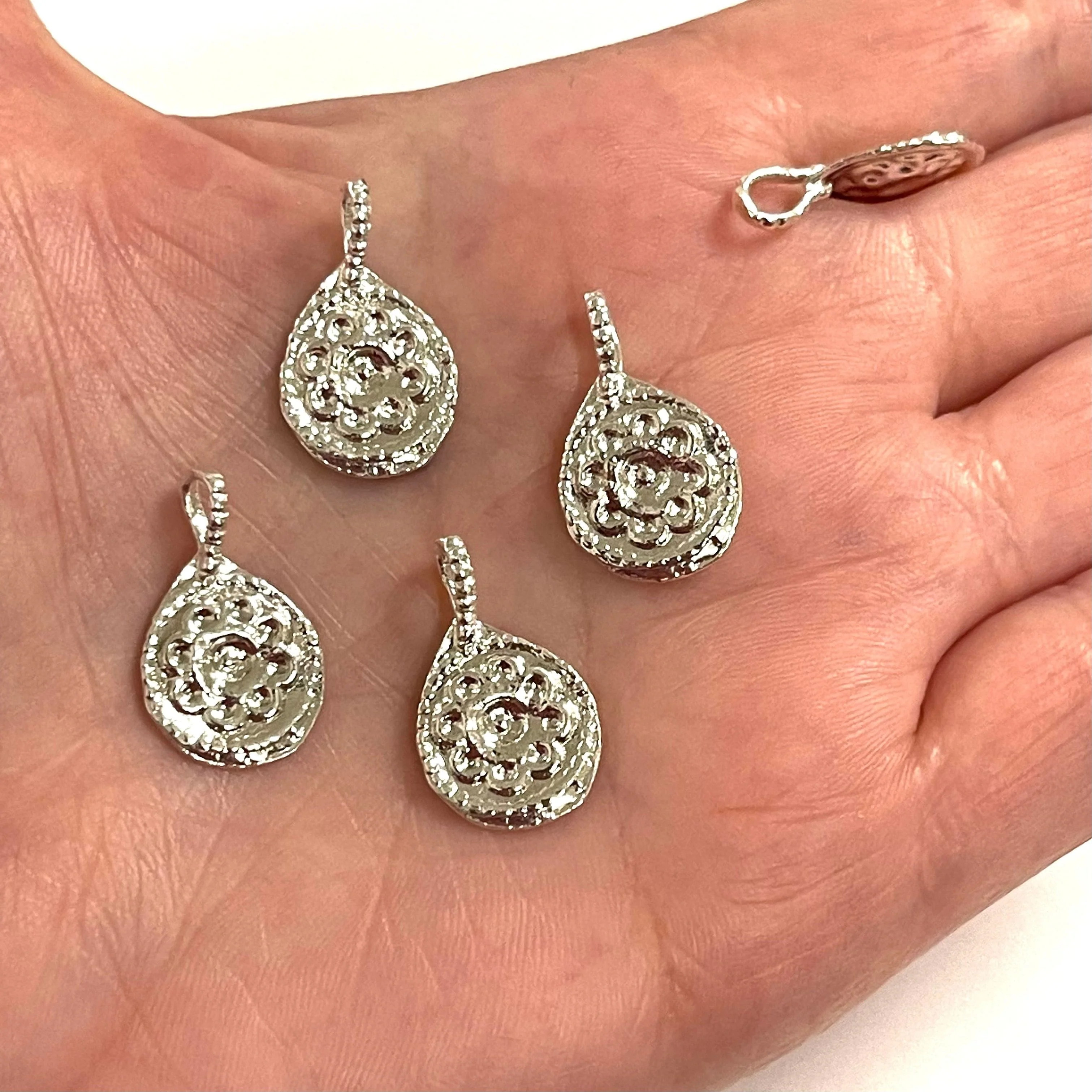 Silver Plated Authentic Charms, Silver Coin Charms, Silver Authentic Pendants, Silver Coin Pendants