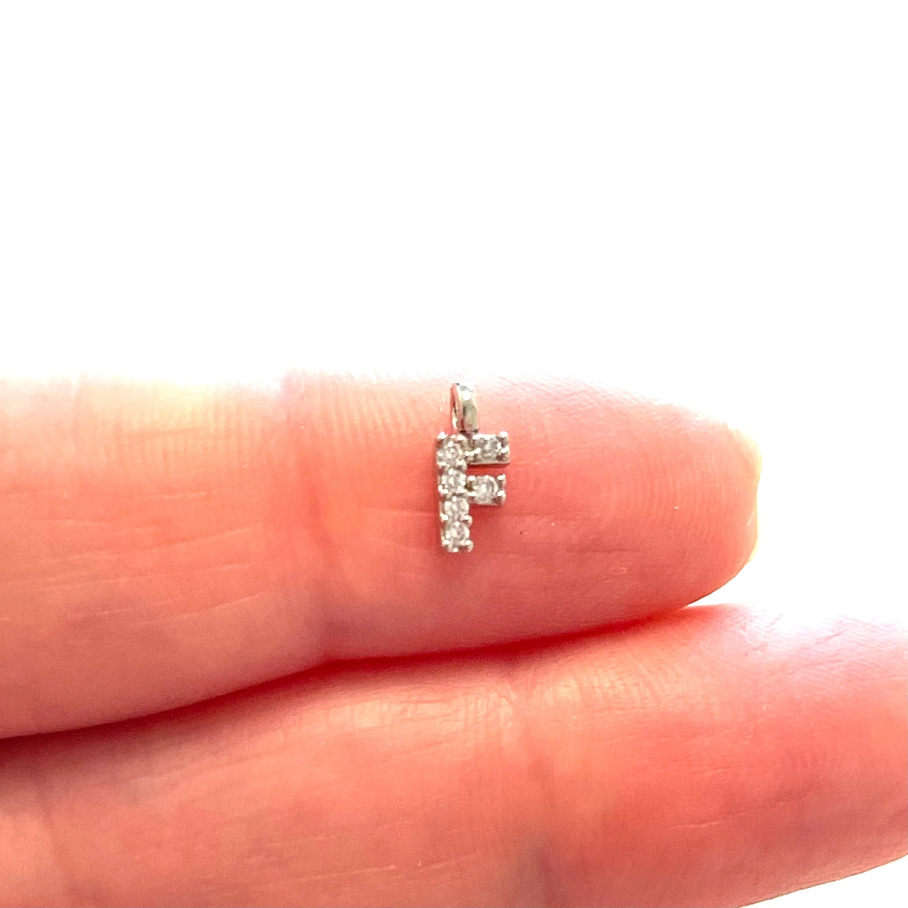 Silver Plated Brass Micro Pave Initial Charms - Image 20
