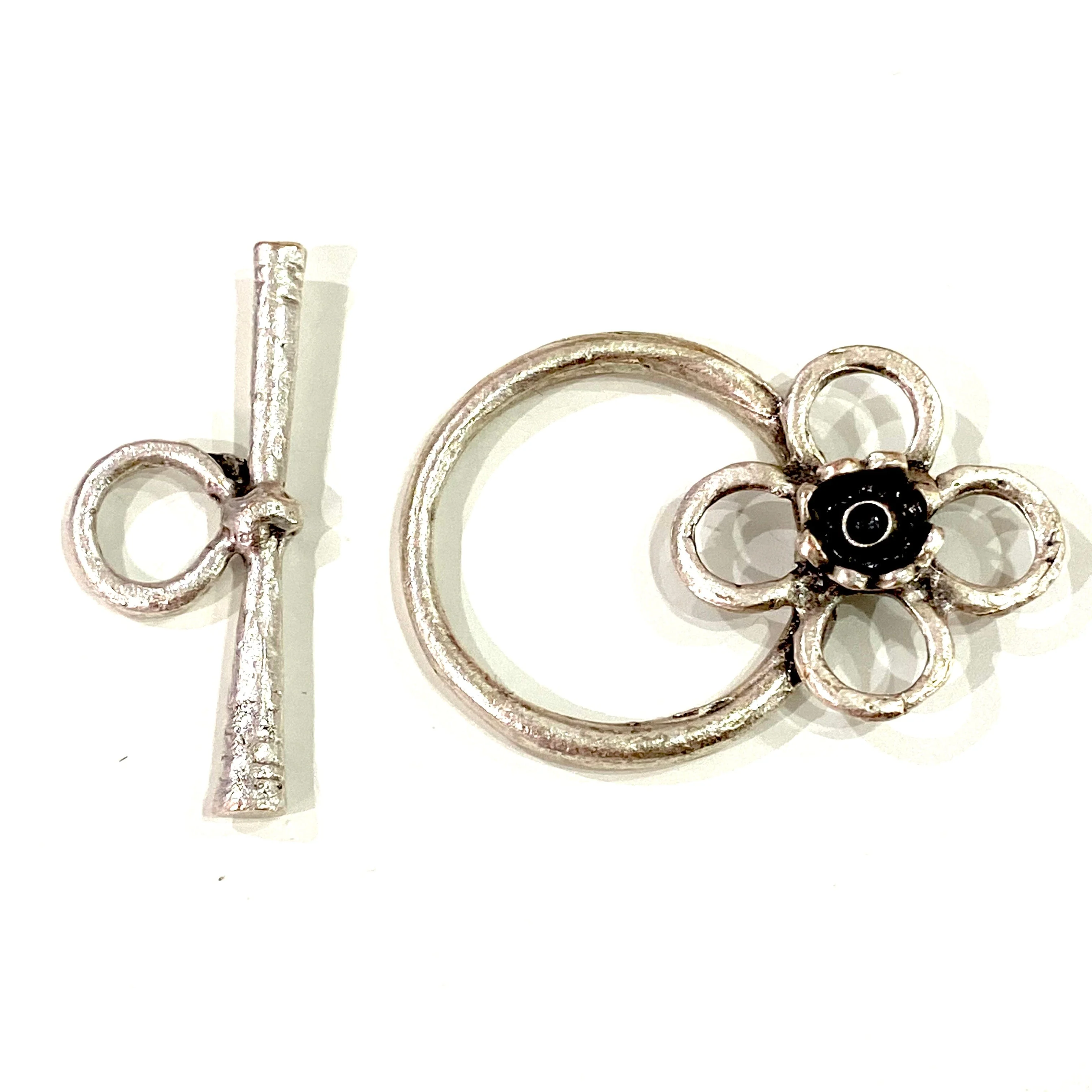 Silver Plated Brass Toggle Clasp, Antique Silver Plated Toggle Clasp,