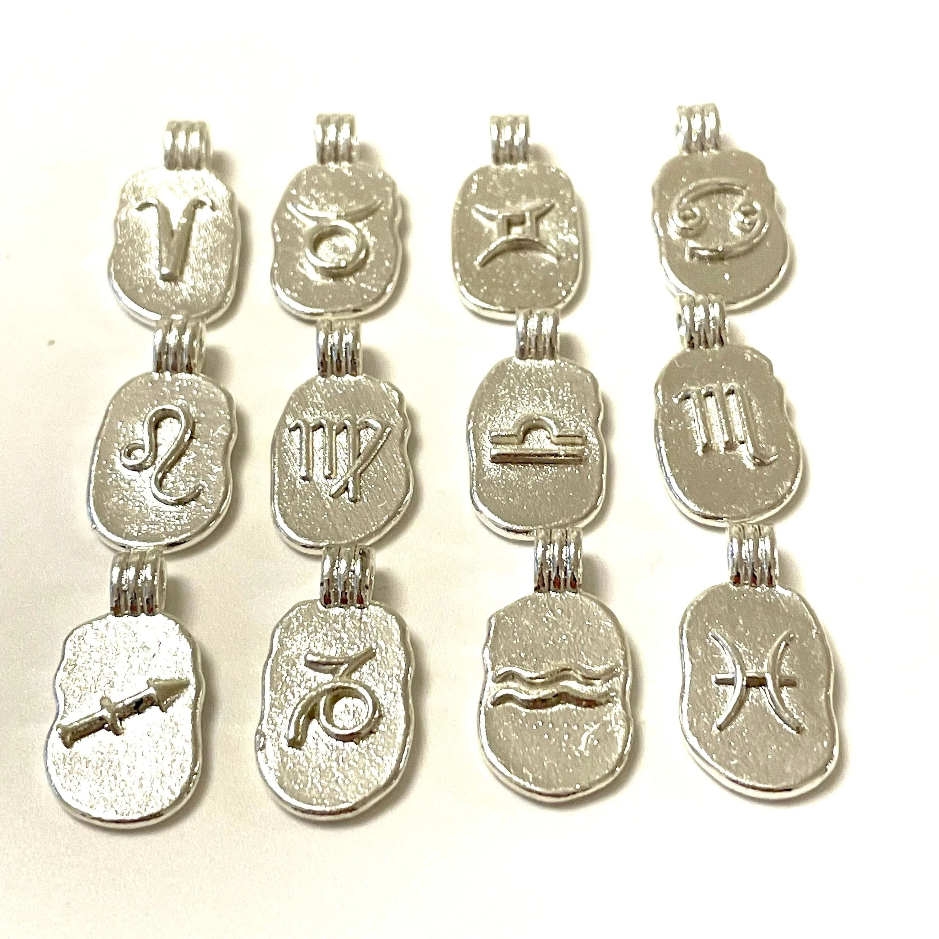 Silver Plated Brass Zodiac Horoscope Sign, Constellation Medallion Pendant, Celestial Astrology Charm for Necklace Jewelry Making - Image 2