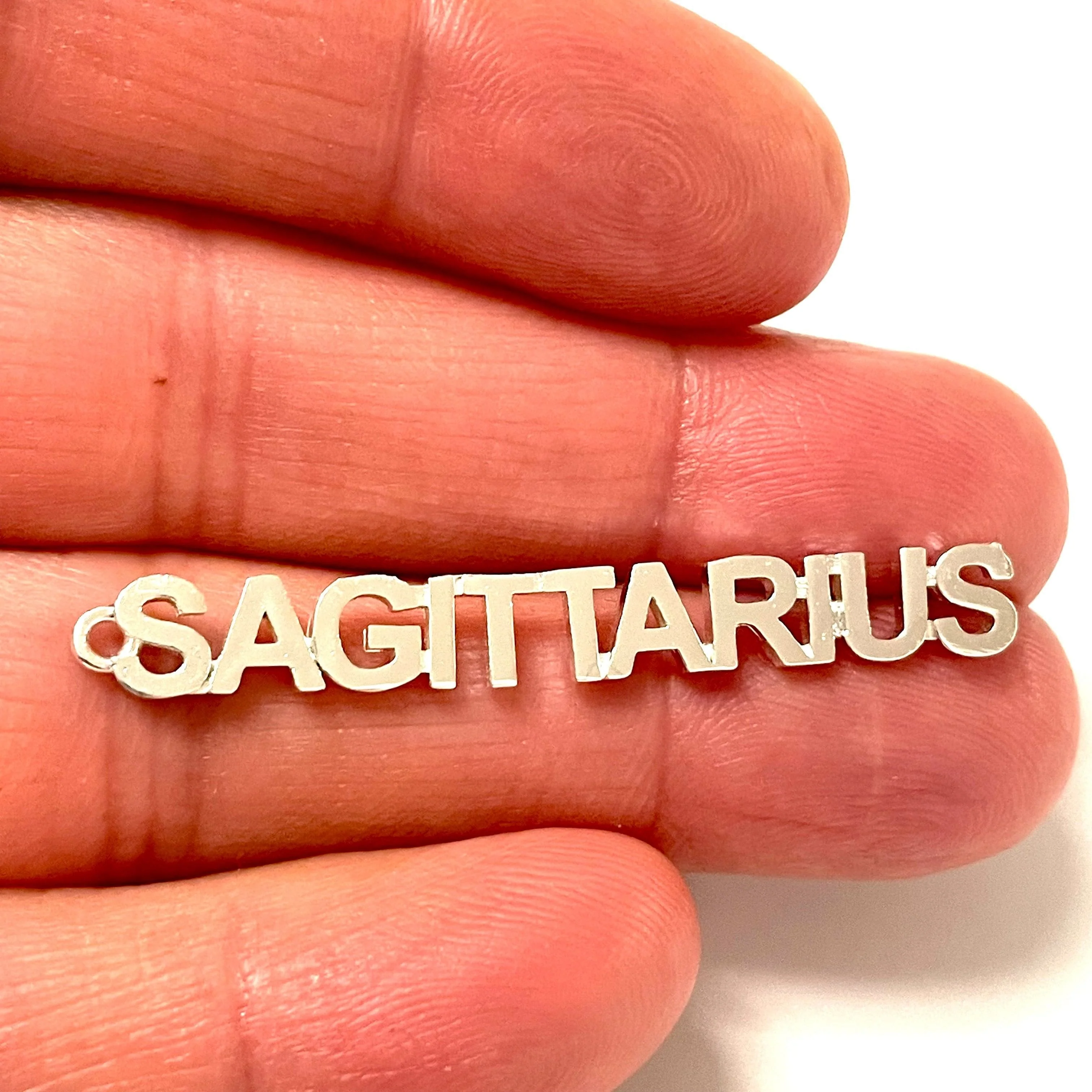 Silver Plated Letter Zodiac Charm, Brass Zodiac Horoscope Sign, - Image 13