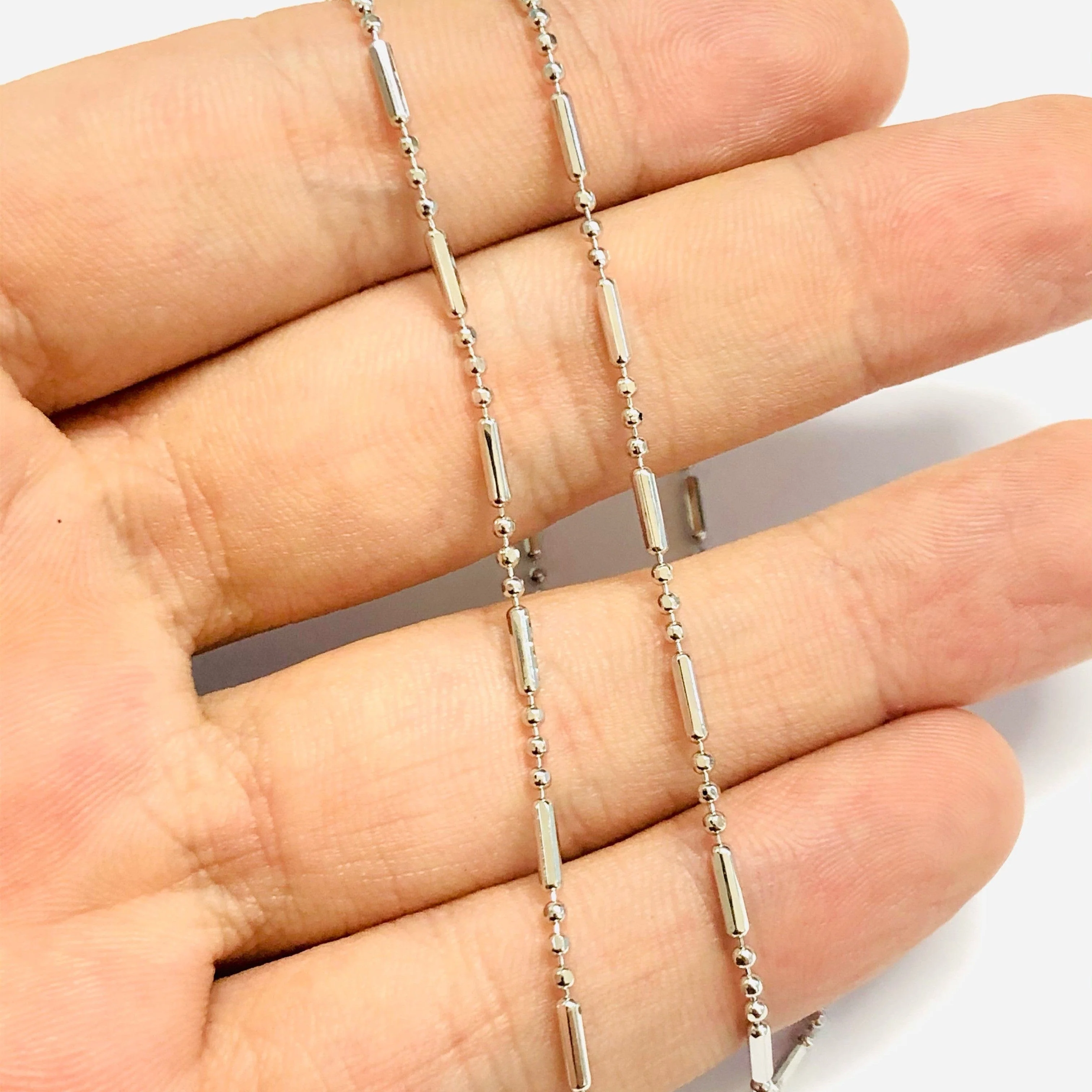 Silver Plated Necklace Chain, Silver Plated Ready Necklace, 17 Inches Ready Necklace - Image 2