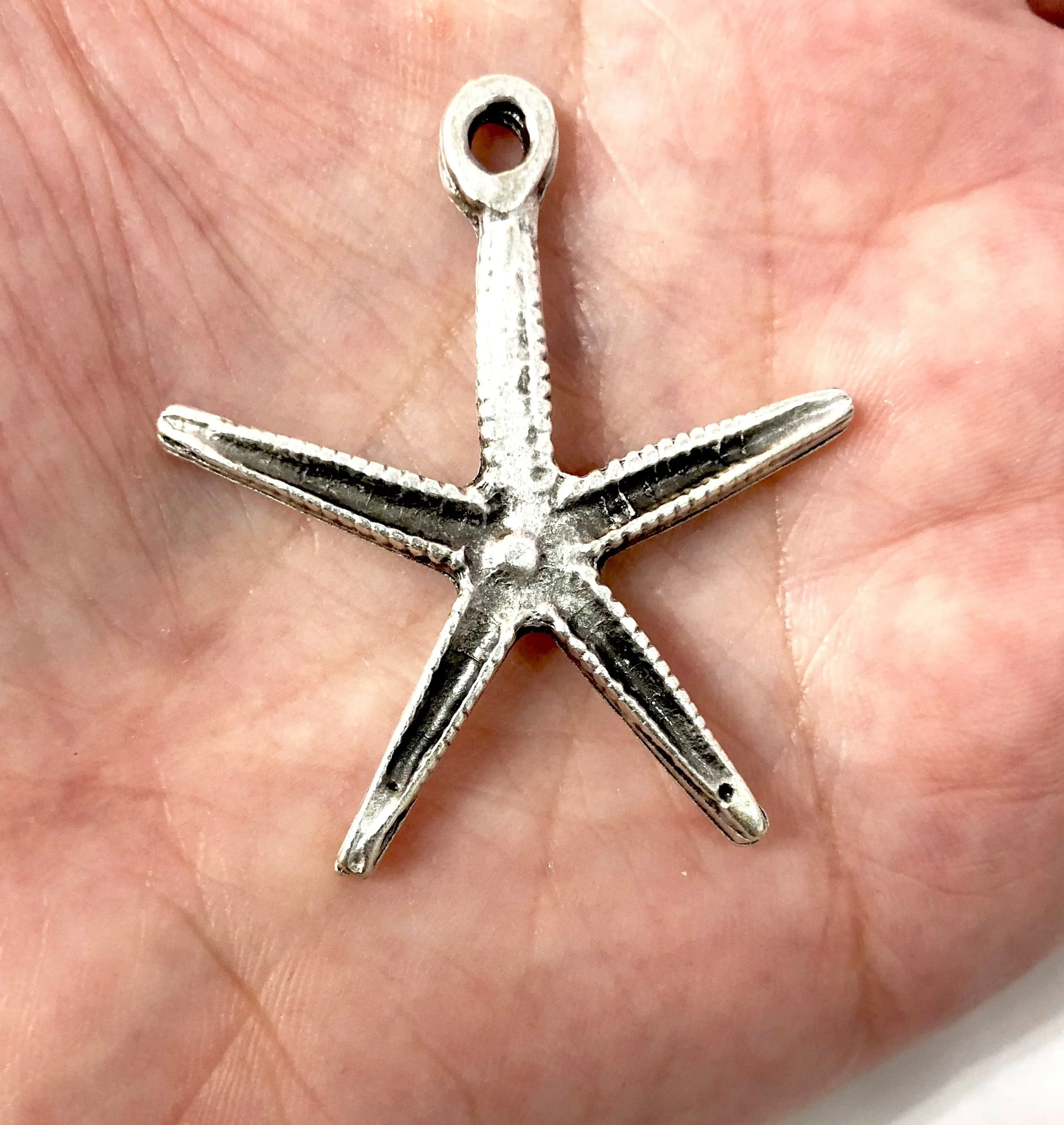 Antique Silver Plated Starfish Pendant,
