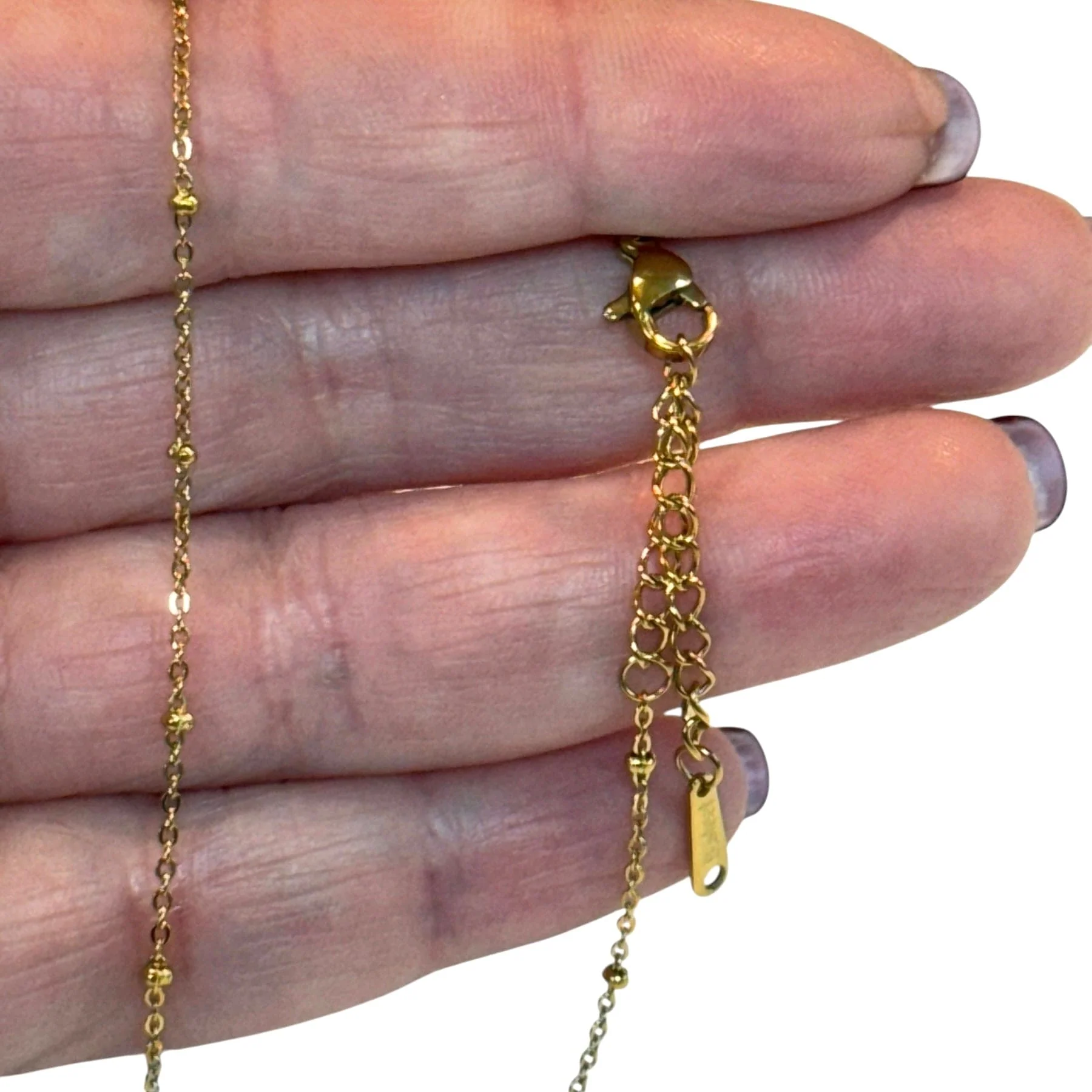 Waterproof Stainless Steel 24Kt PVD Gold Plated Cable Chain With Balls Necklace, Ready Gold Cable Chain Necklace