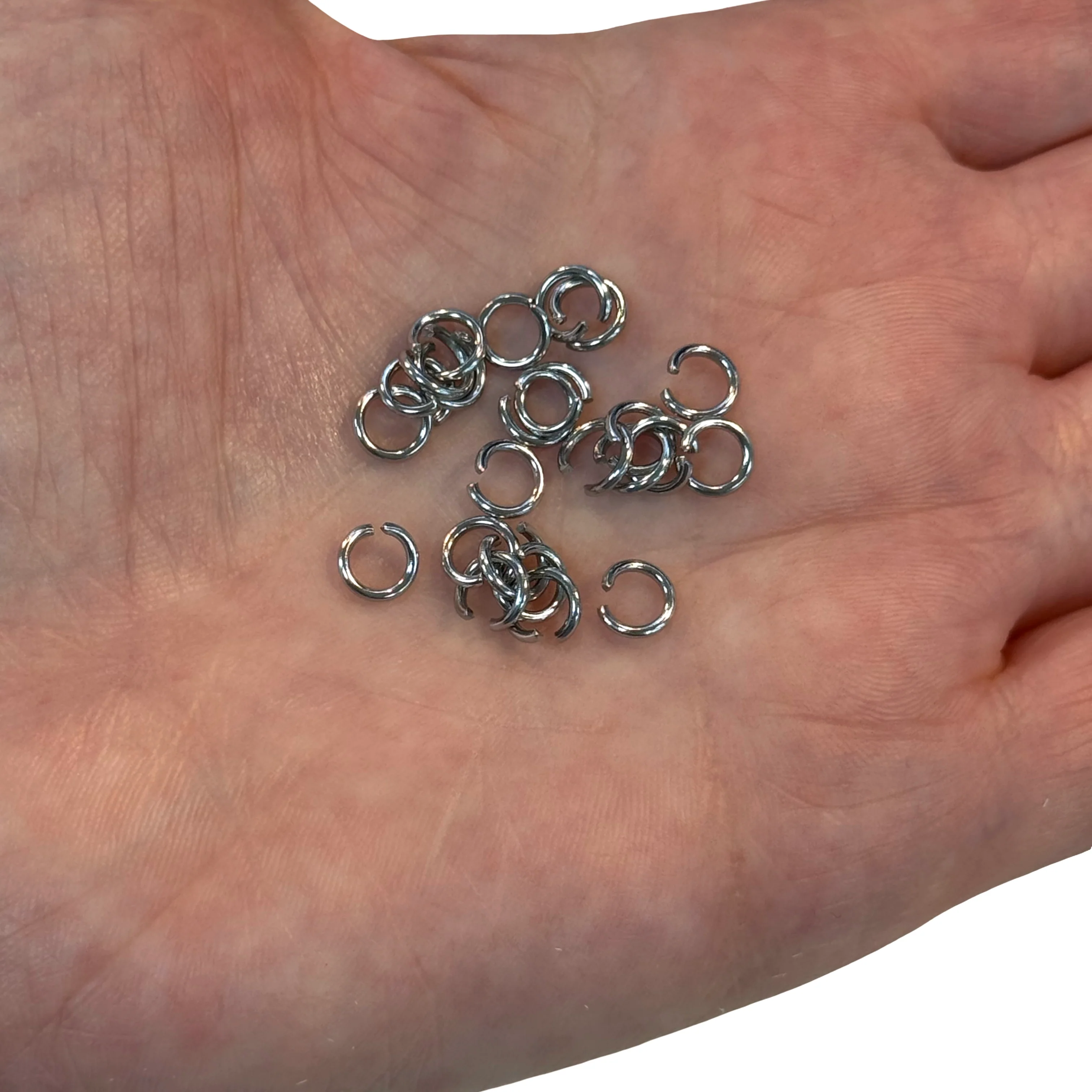 Stainless Steel 6x1mm Open Jump Rings, 10 pcs in a pack