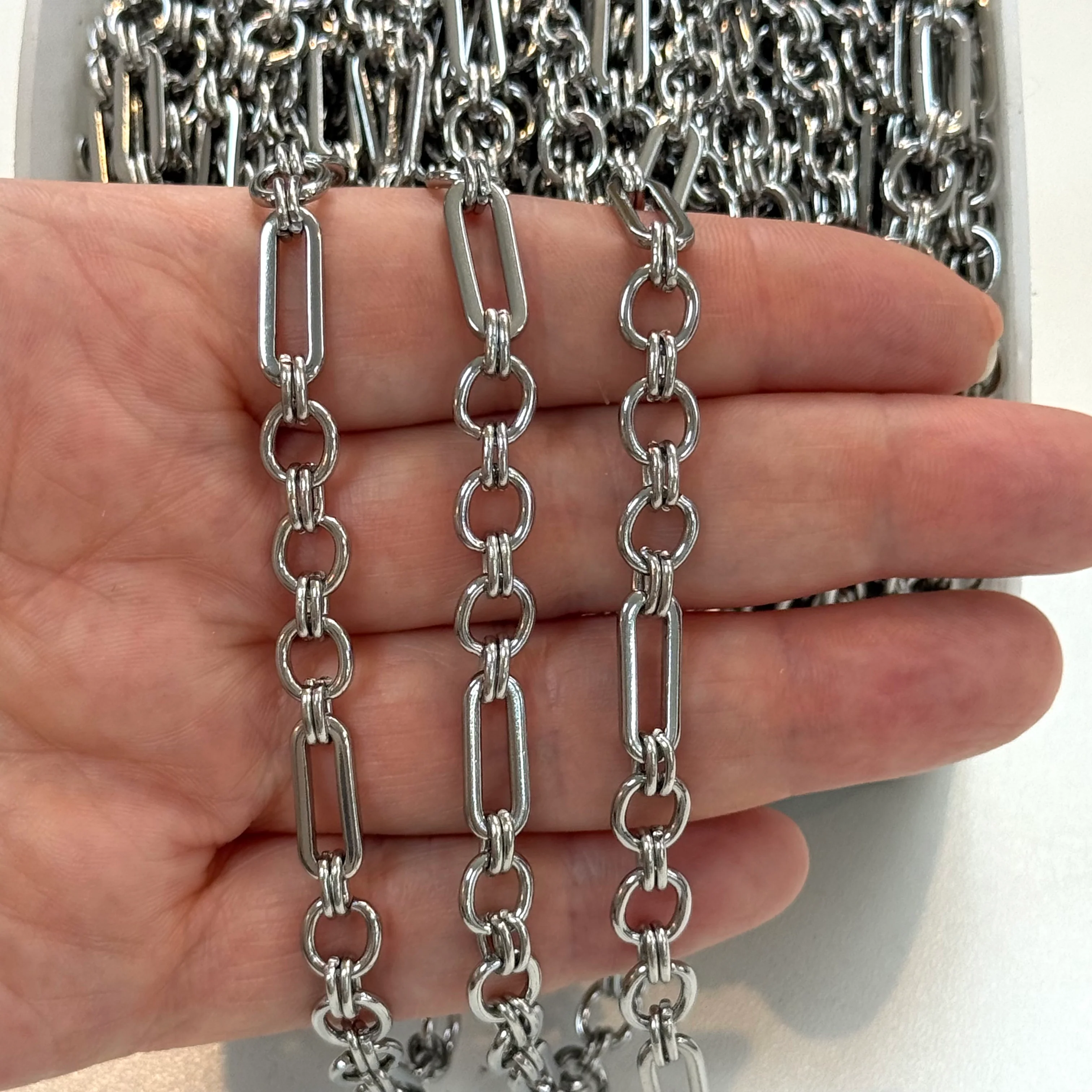 Stainless Steel Paperclip & Round Link Chain – Open Link Chain by the Meter