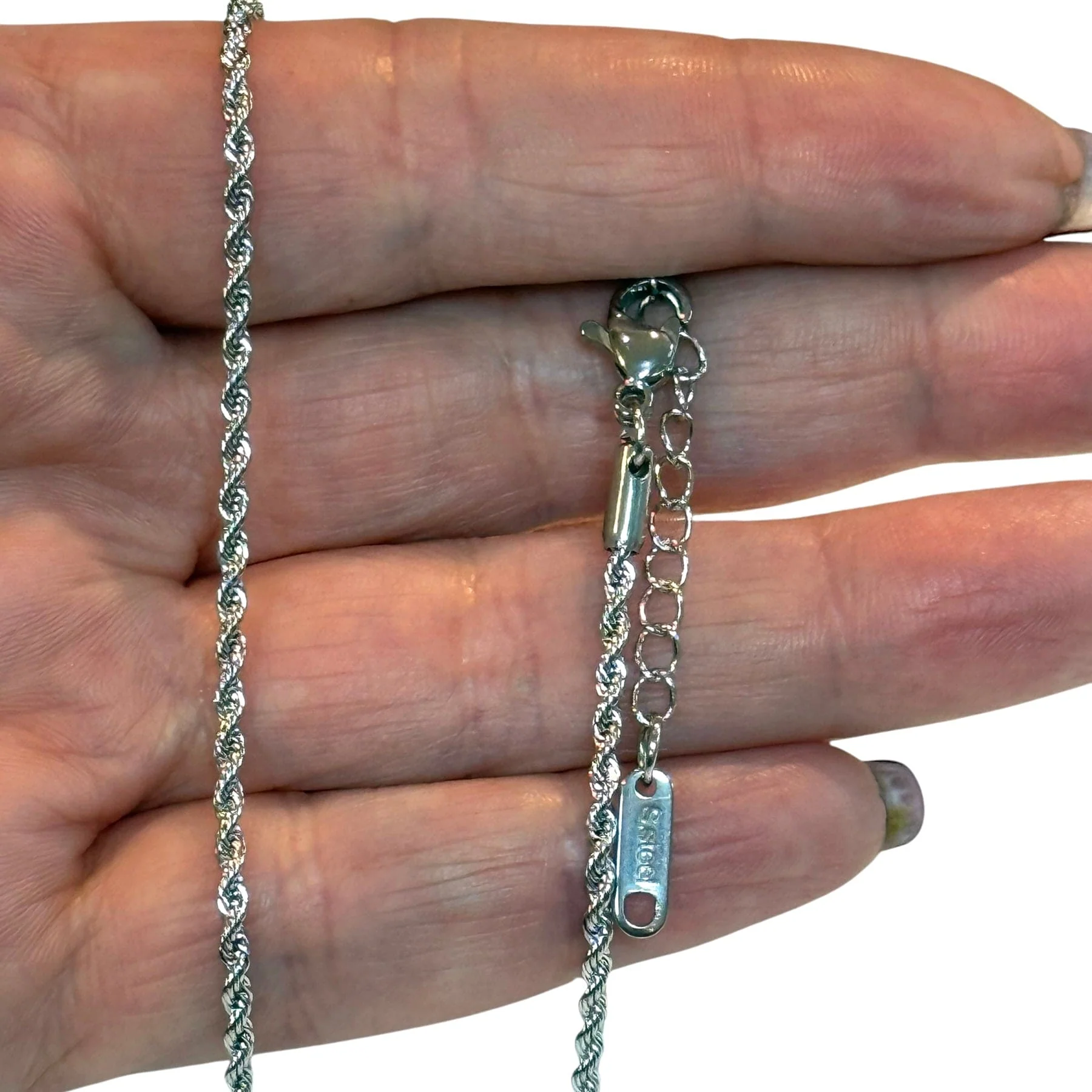 Waterproof Stainless Steel Rope Chain Necklace, Ready Rope Chain Necklace