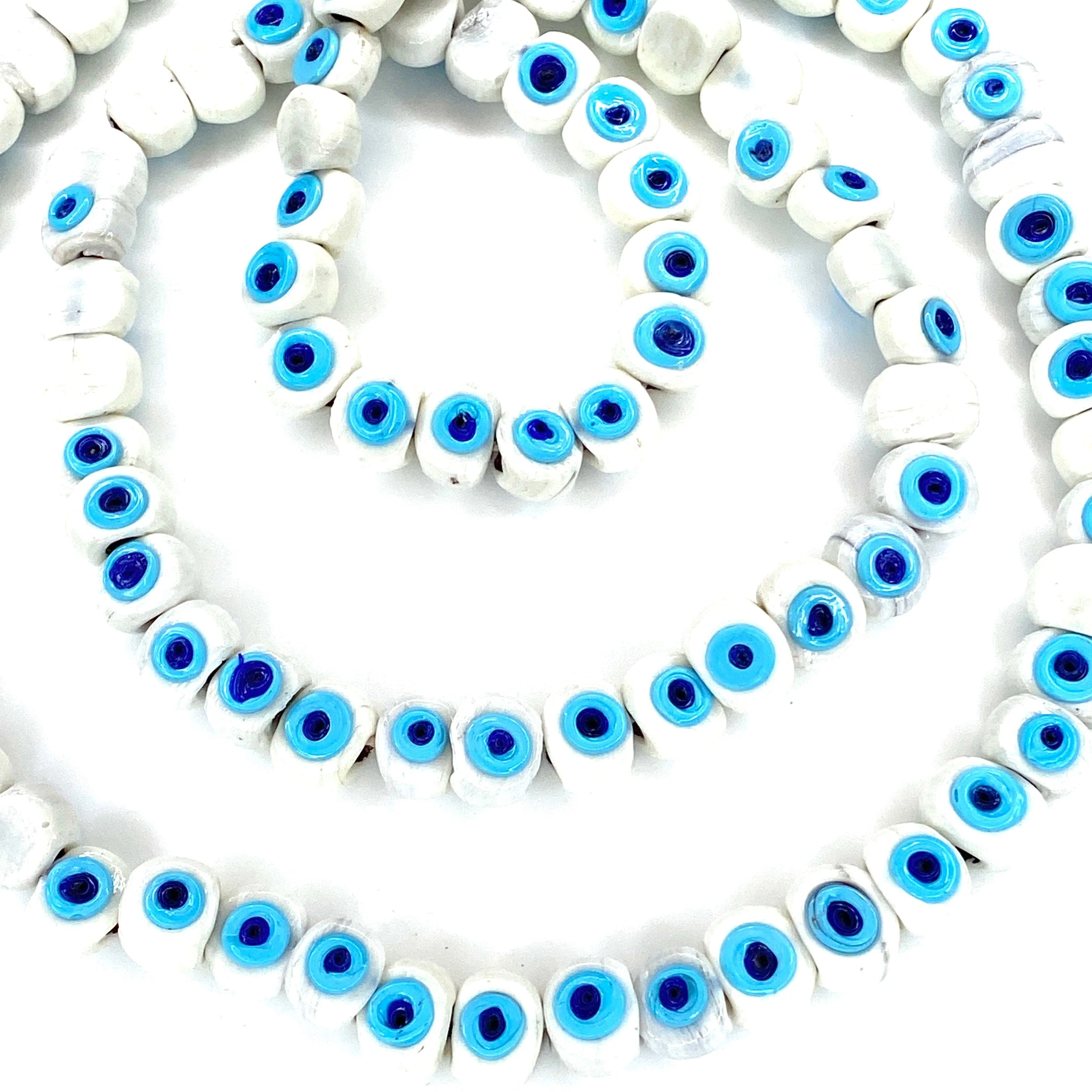 Traditional Turkish Artisan Handmade Glass Evil Eye Beads,