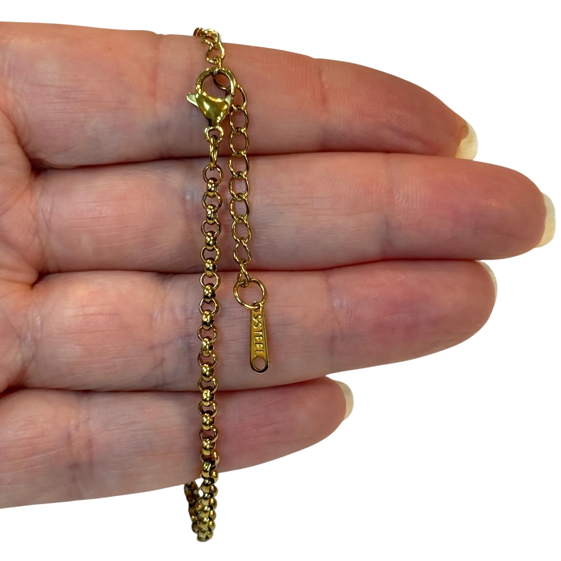 Waterproof 24Kt Gold PVD Stainless Steel 3mm Belcher Chain Bracelet – 6" + 2" Extender, Ready for Charms - Image 2