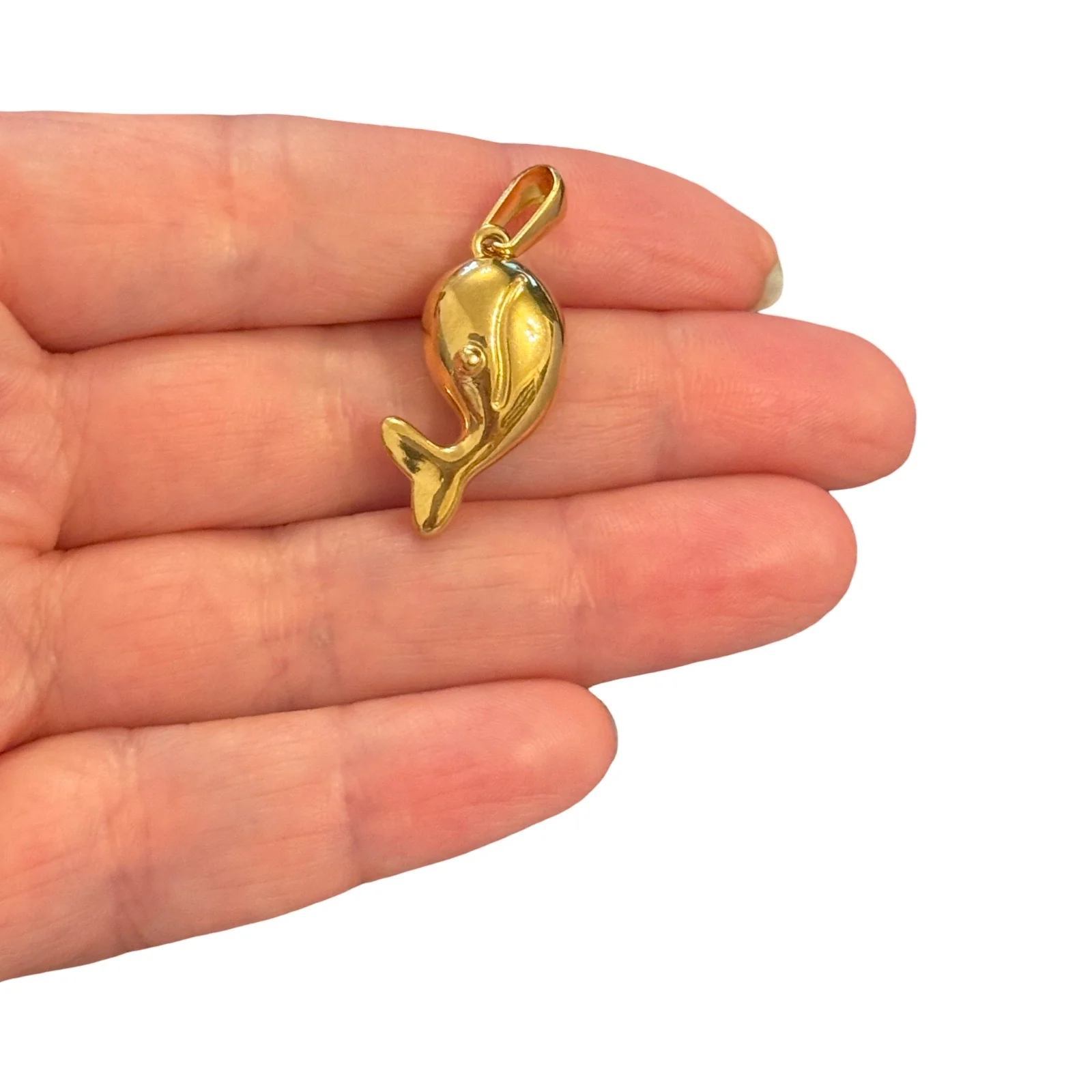 Waterproof 24Kt PVD Gold Plated 316L Stainless Steel Dolphin Pendant