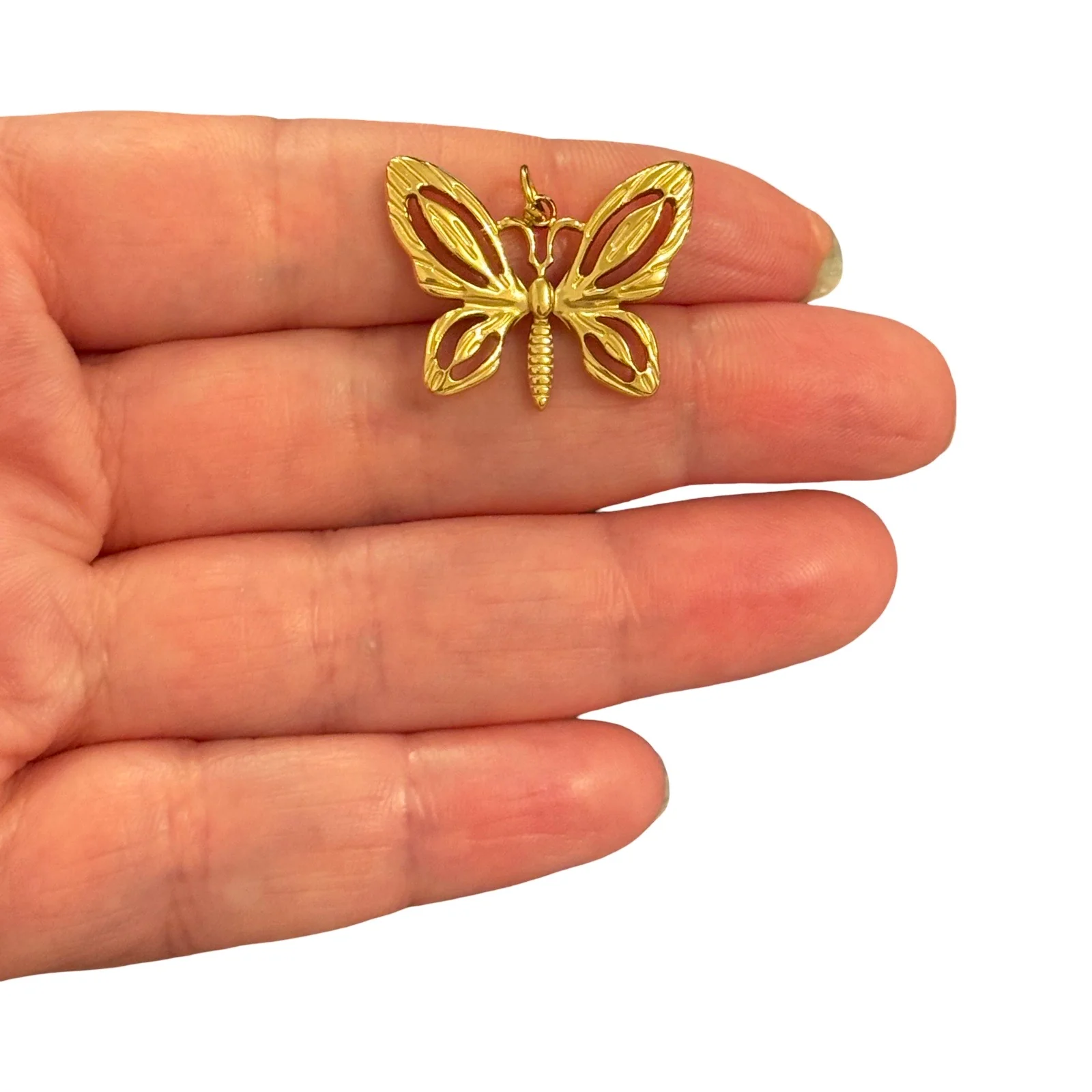 Waterproof 316L PVD Gold Plated Stainless Steel Butterfly Pendant
