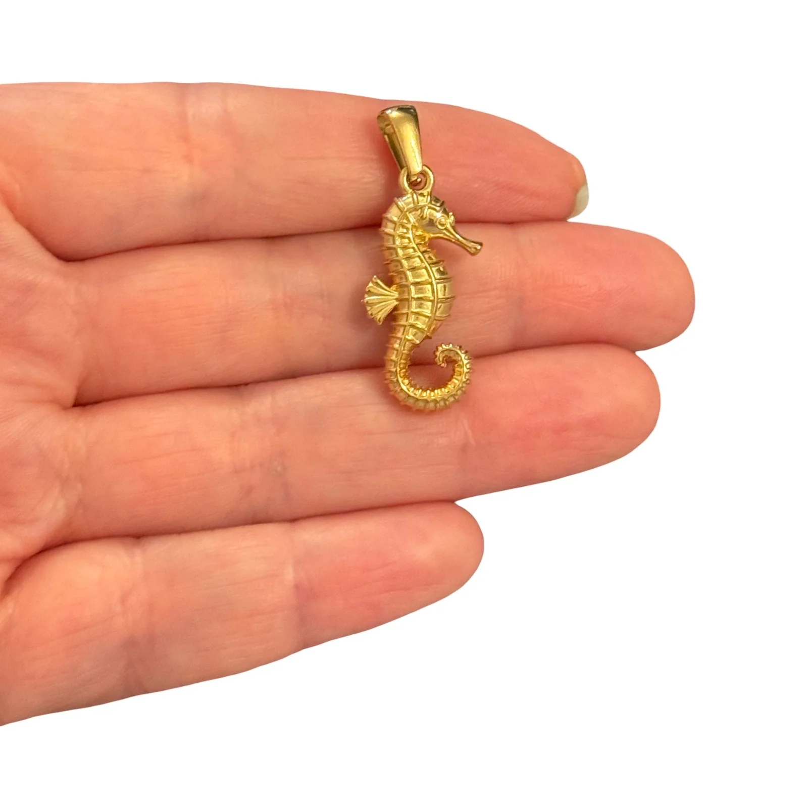 Waterproof 316L PVD Gold Plated Stainless Steel Seahorse Pendant