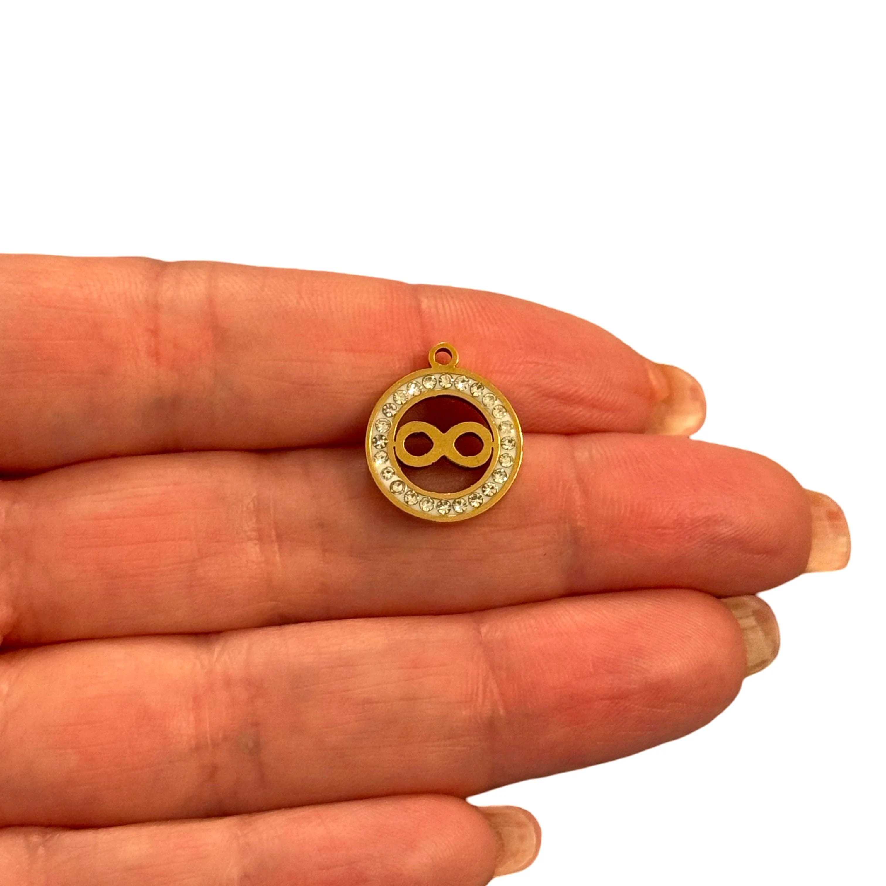 Waterproof Gold Infinity CZ Pendant