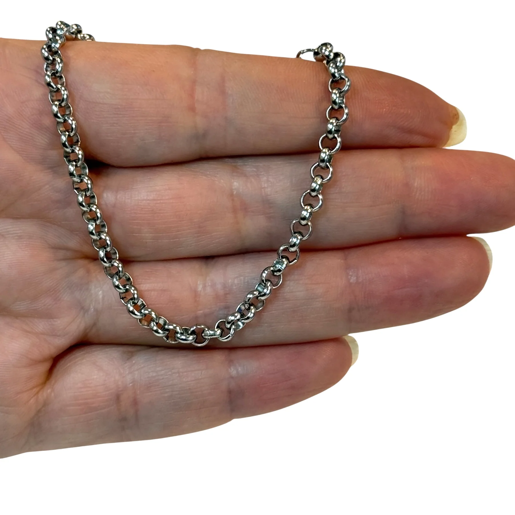 Waterproof Stainless Steel 4mm Belcher Chain Bracelet – 6” + 2” Extender, Ready for Charms