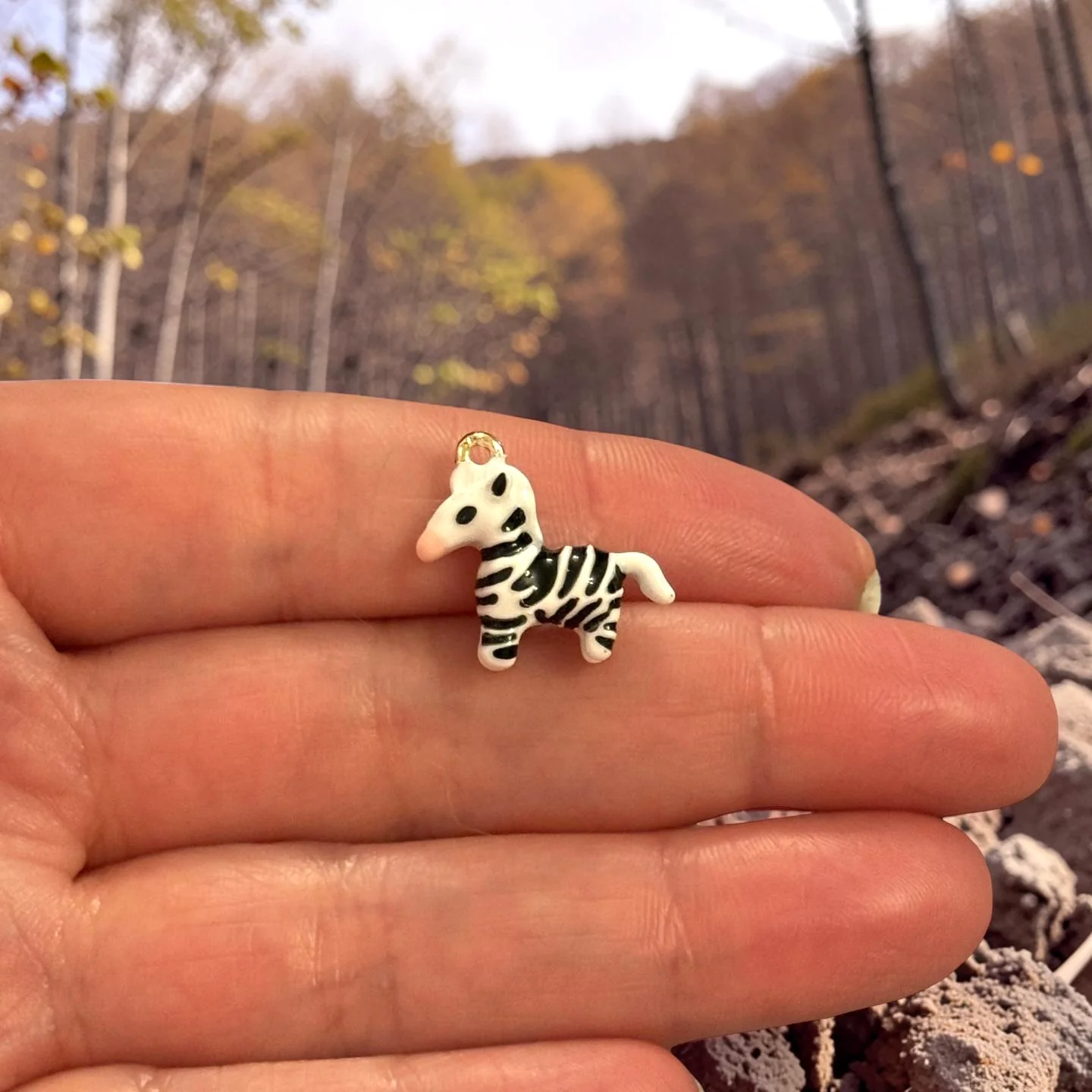 Zebra Enamel Charm, Mini Zebra Pendant, Animal Charm, Safari Charm, Jungle Animal Charm, Cute Animal Charm,